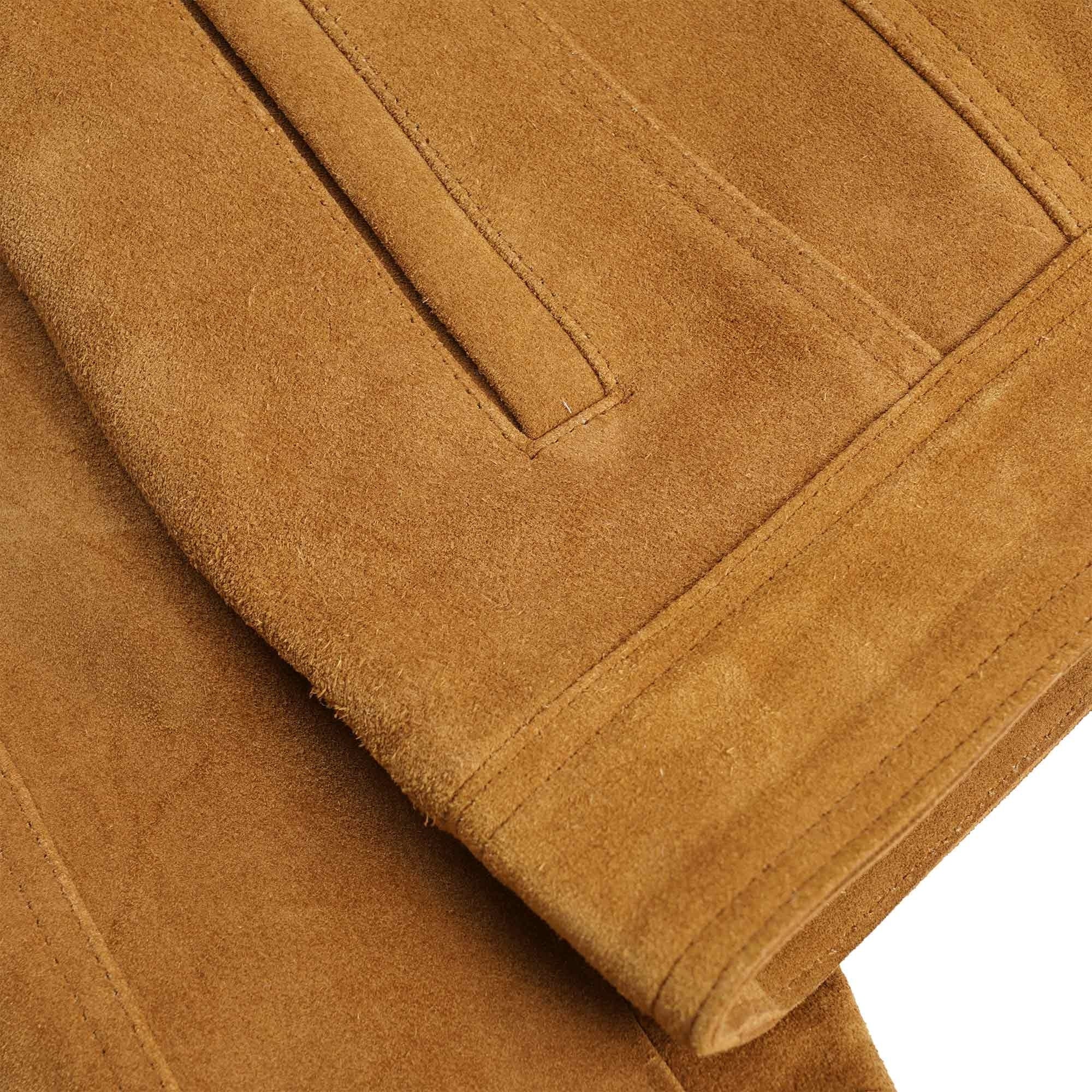 Suede Trucker Jacket - Tan