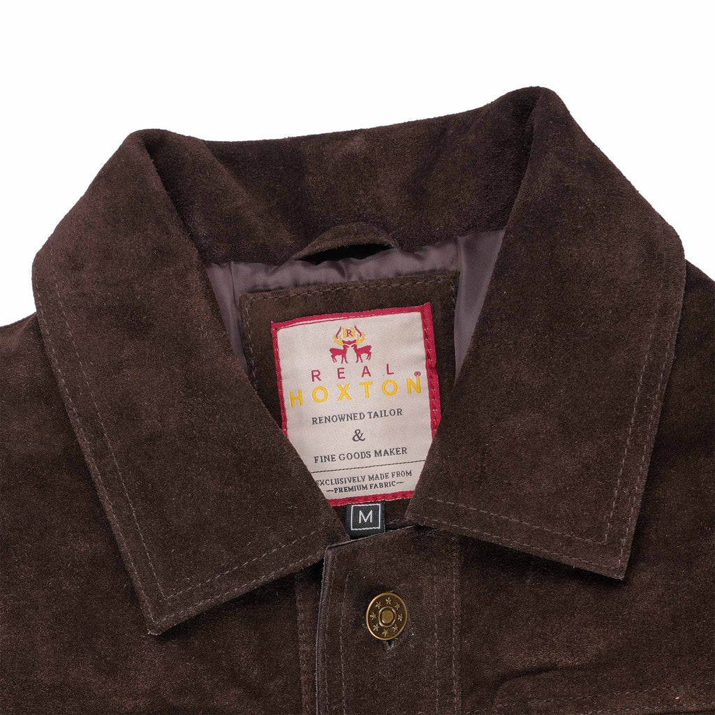 Suede Trucker Jacket - Brown