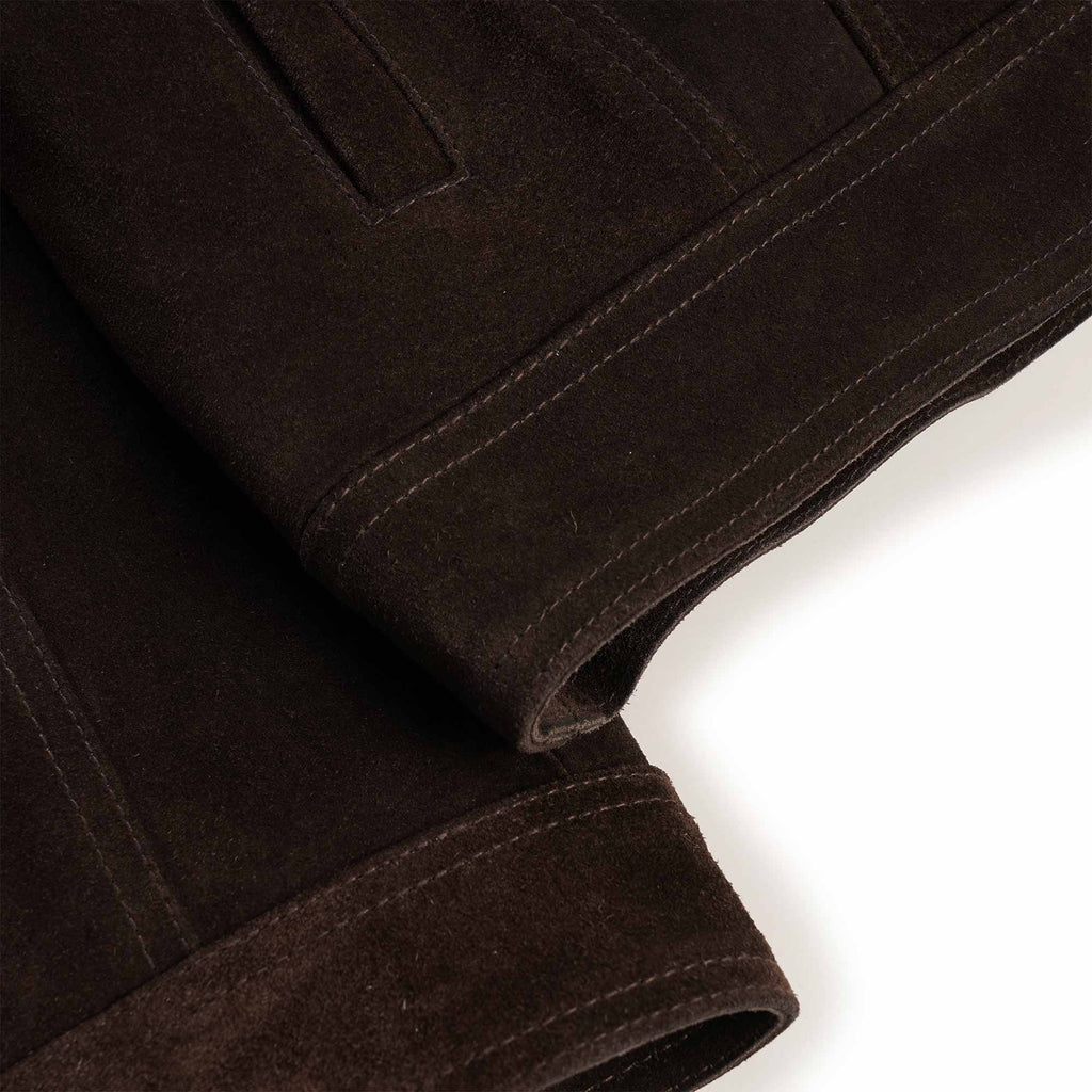Suede Trucker Jacket - Brown