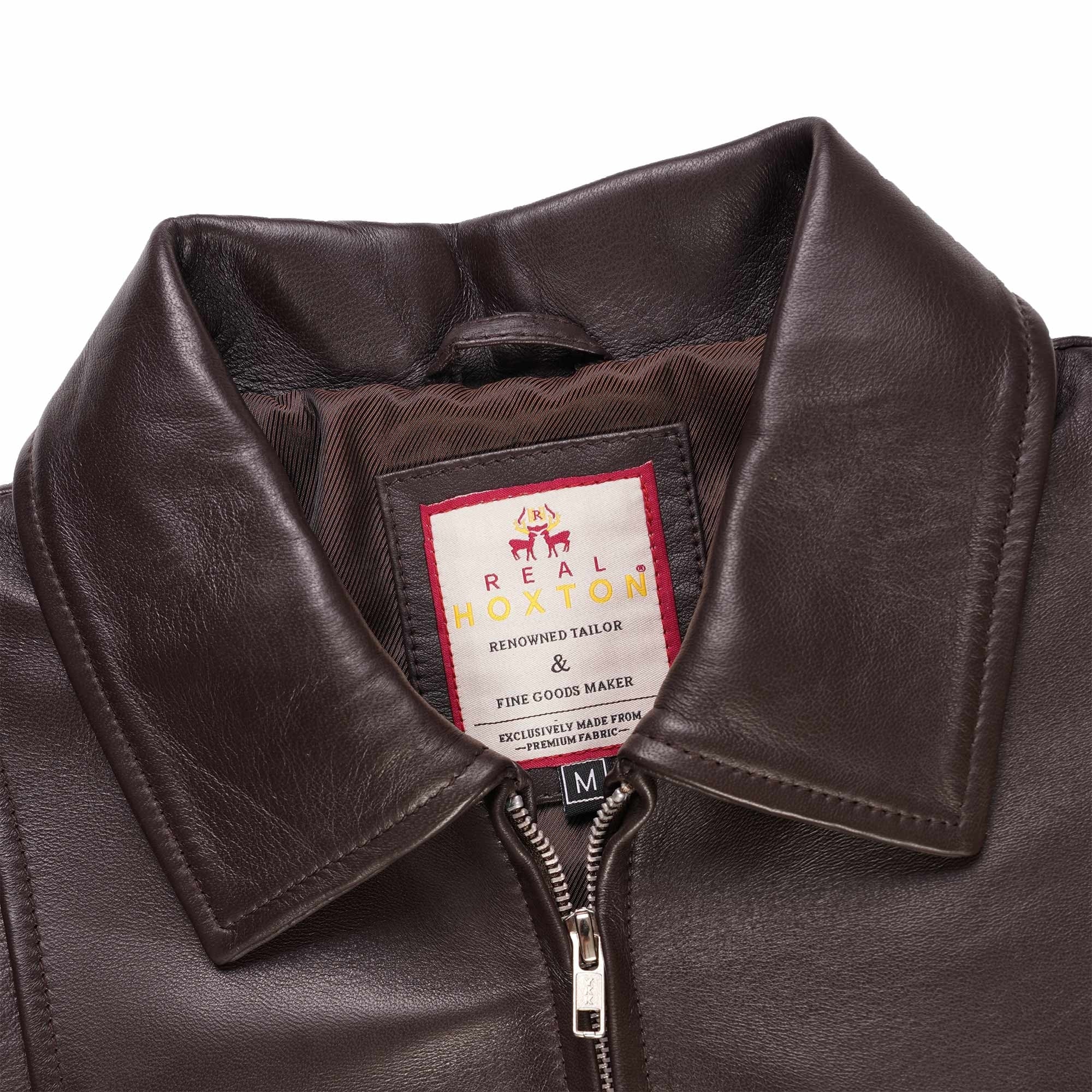 Leather Gab Jacket - Brown