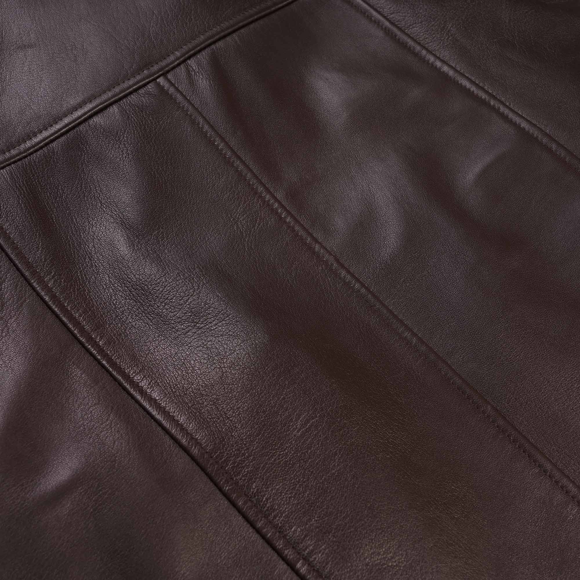 Leather Gab Jacket - Brown