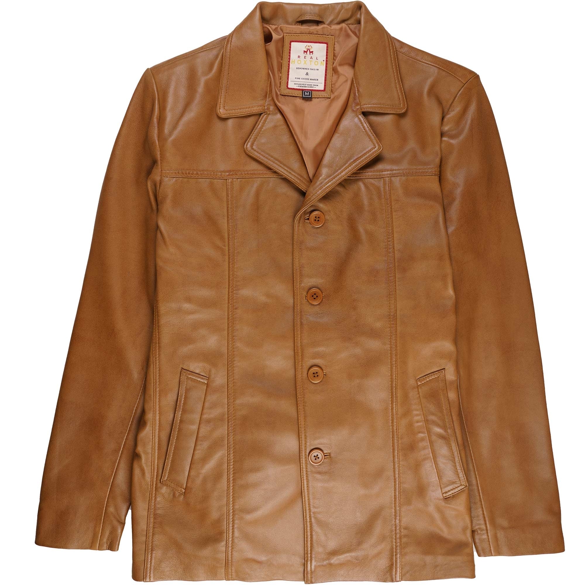 Leather Reefer Jacket - Tan