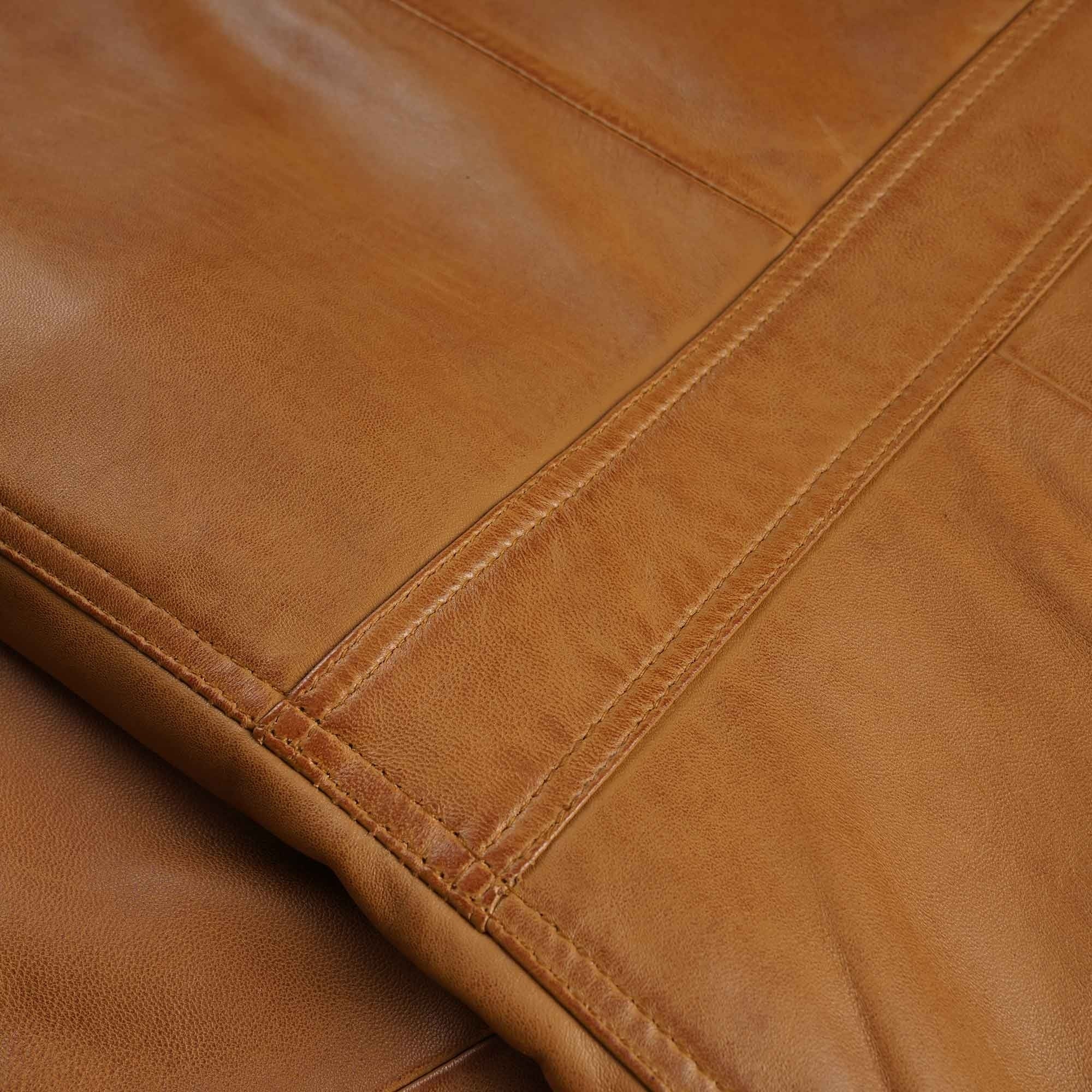 Leather Reefer Jacket - Tan