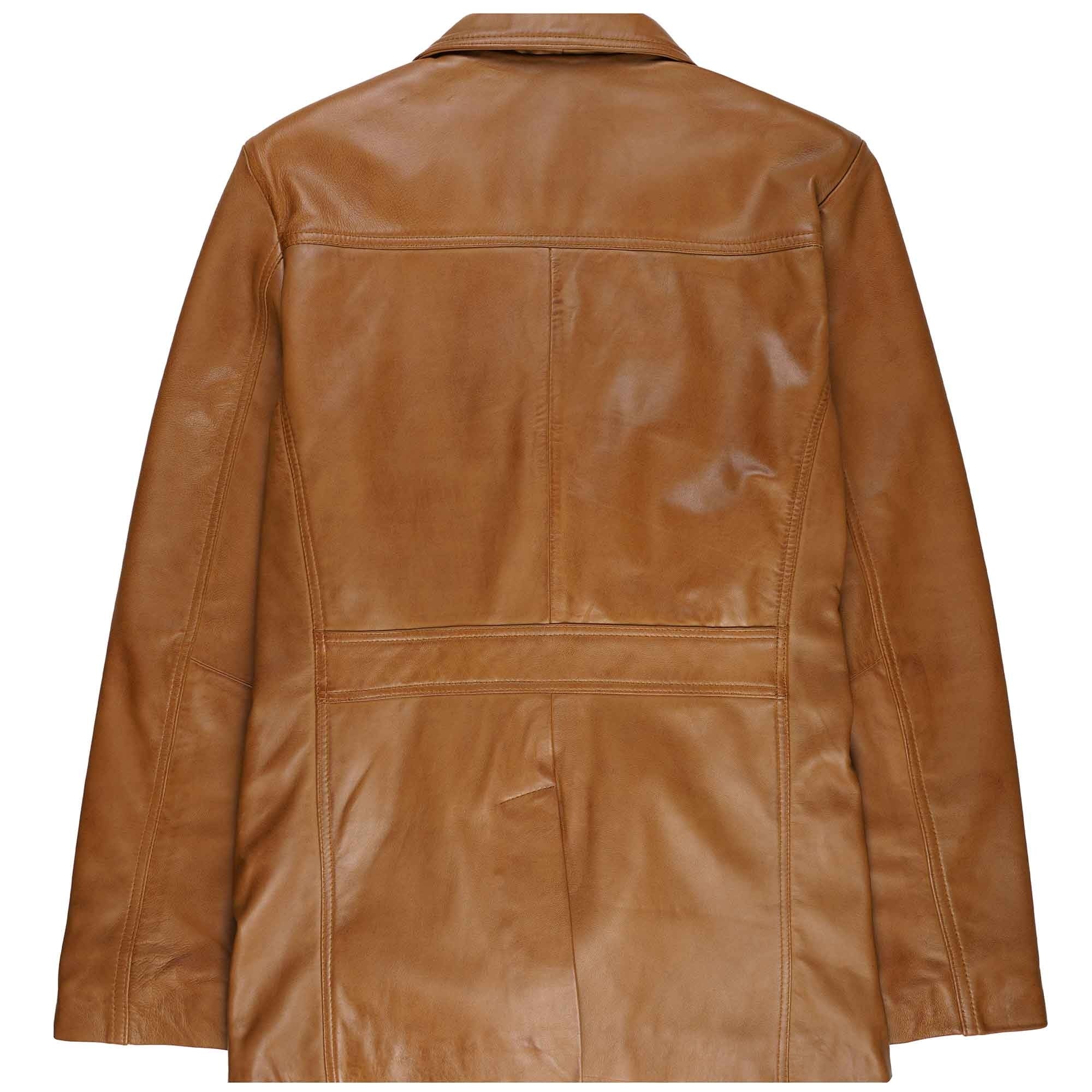 Leather Reefer Jacket - Tan