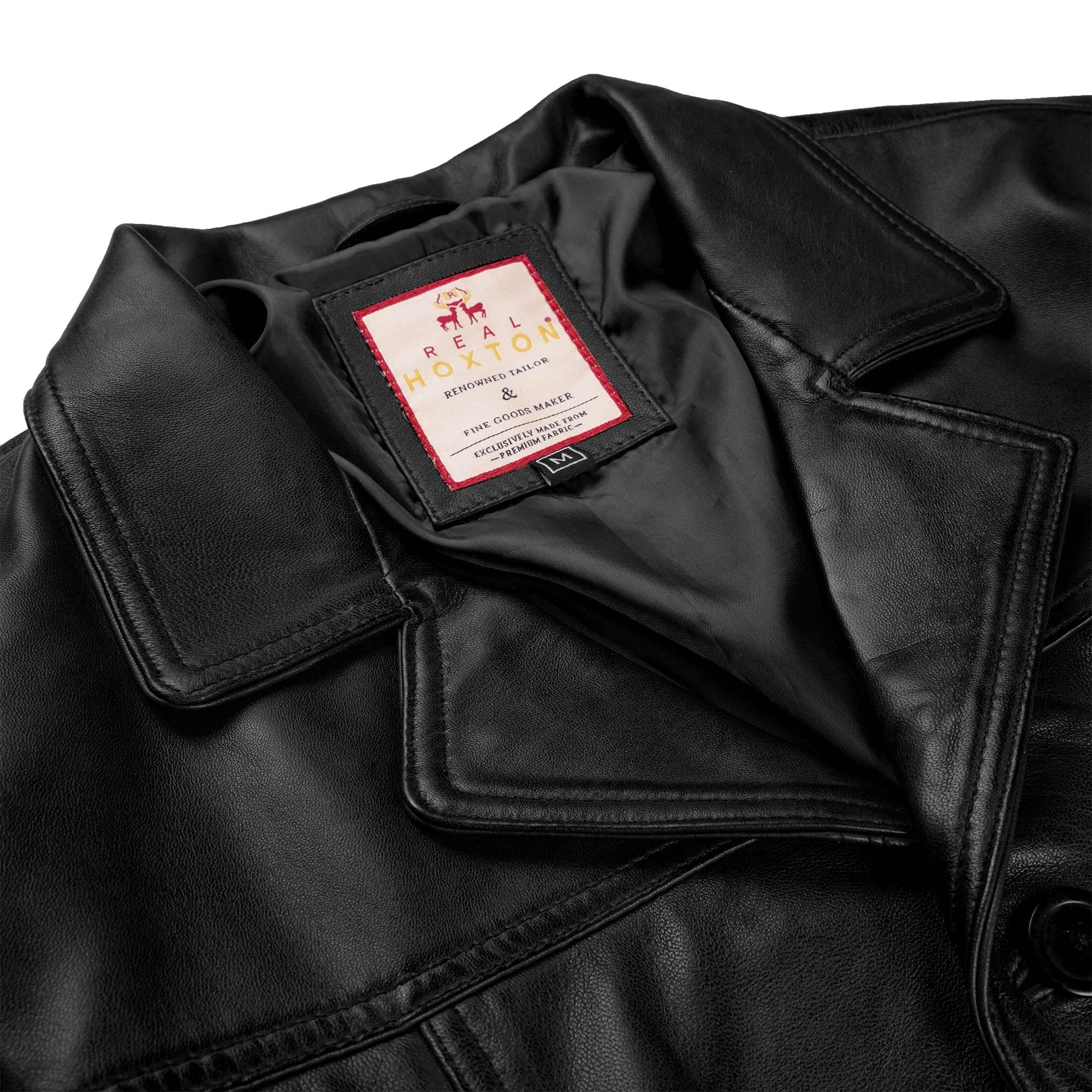 Leather Reefer Jacket - Black