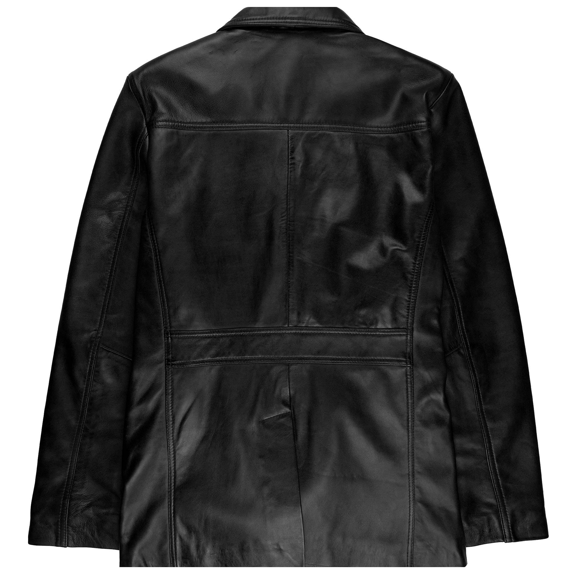 Leather Reefer Jacket - Black