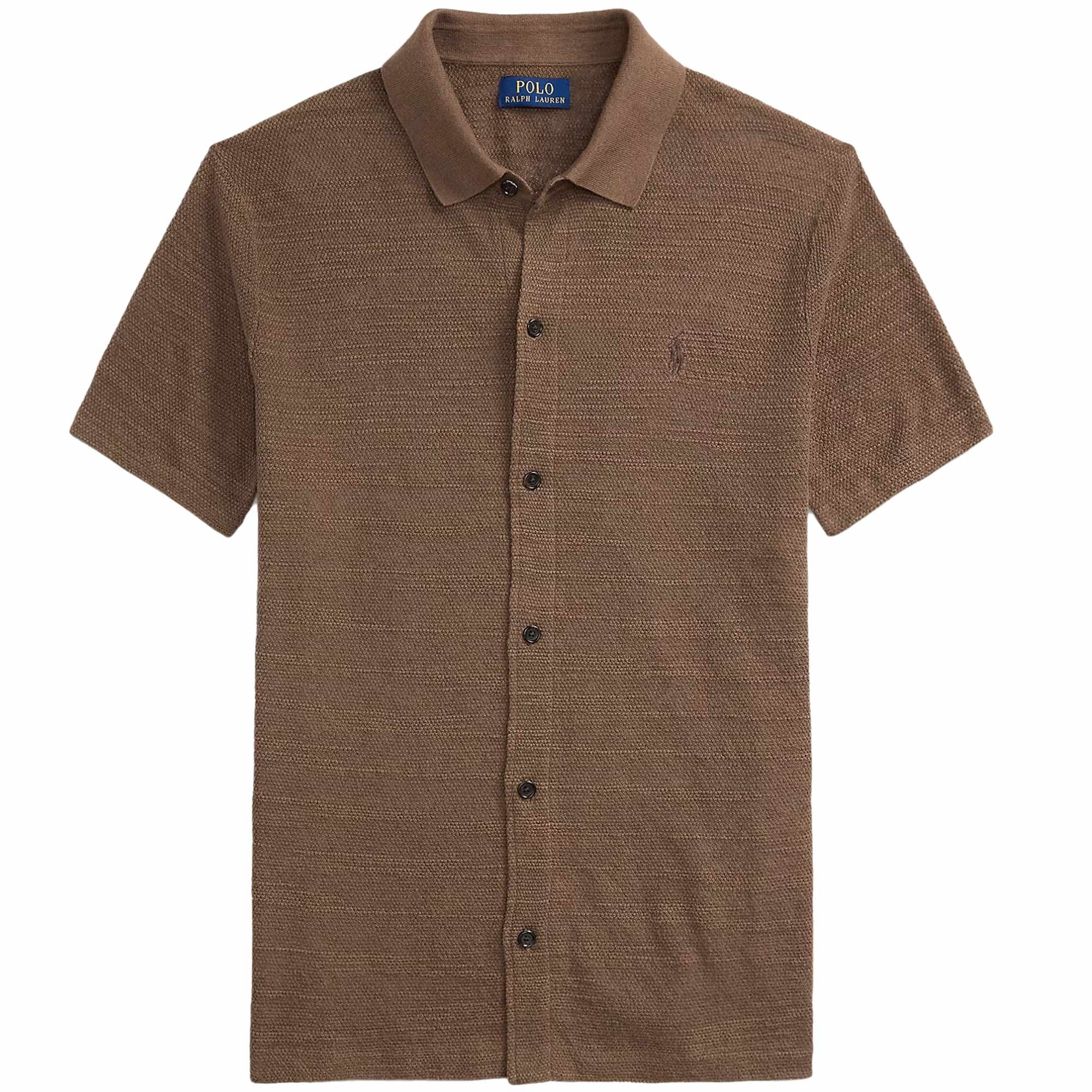Polo Ralph Lauren Textured Cotton-Linen Shirt - Fall Brown