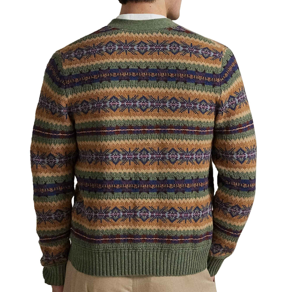 Polo Ralph Lauren Fair Isle Cotton-Blend Cardigan - Green Combo