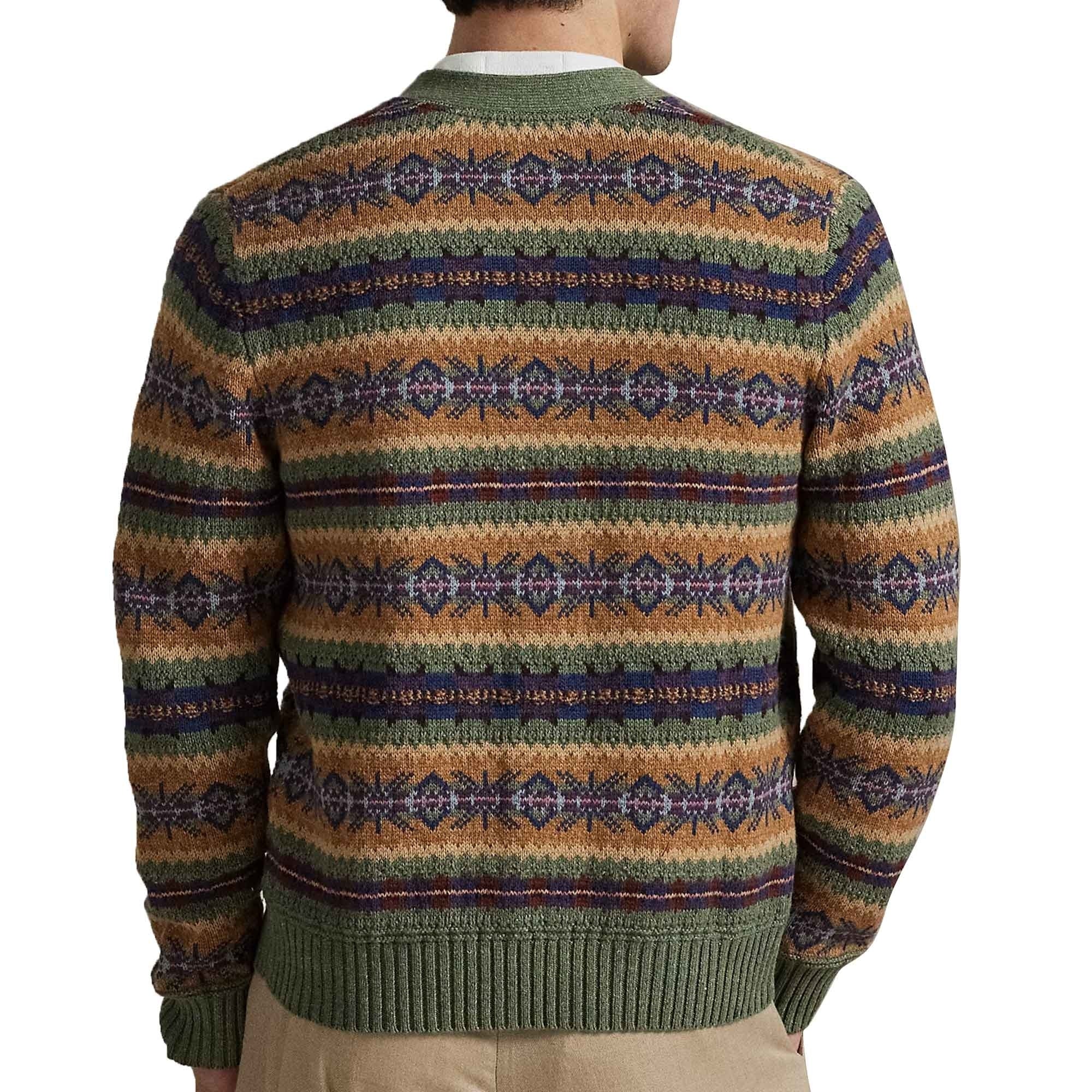 Polo Ralph Lauren Fair Isle Cotton-Blend Cardigan - Green Combo