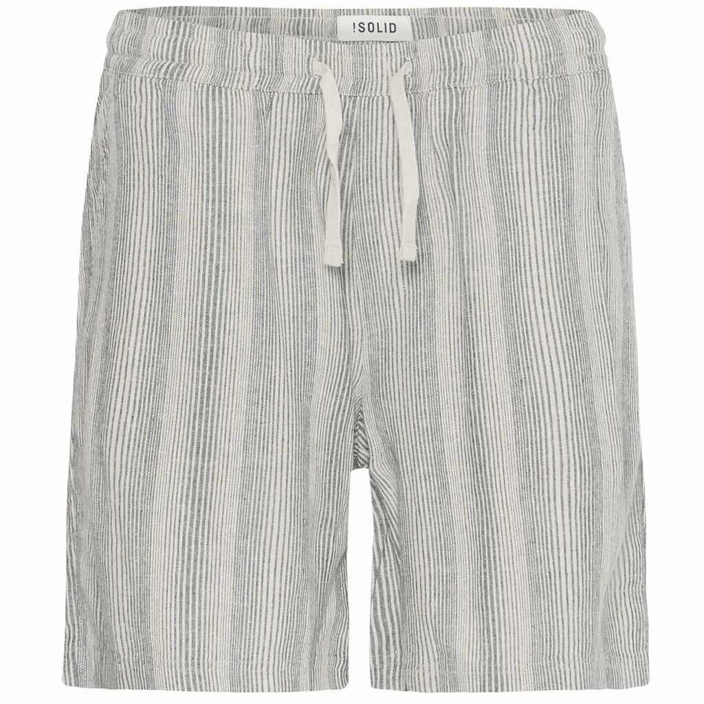Solid Clothing Liam Stripe Shorts - Grey Navy