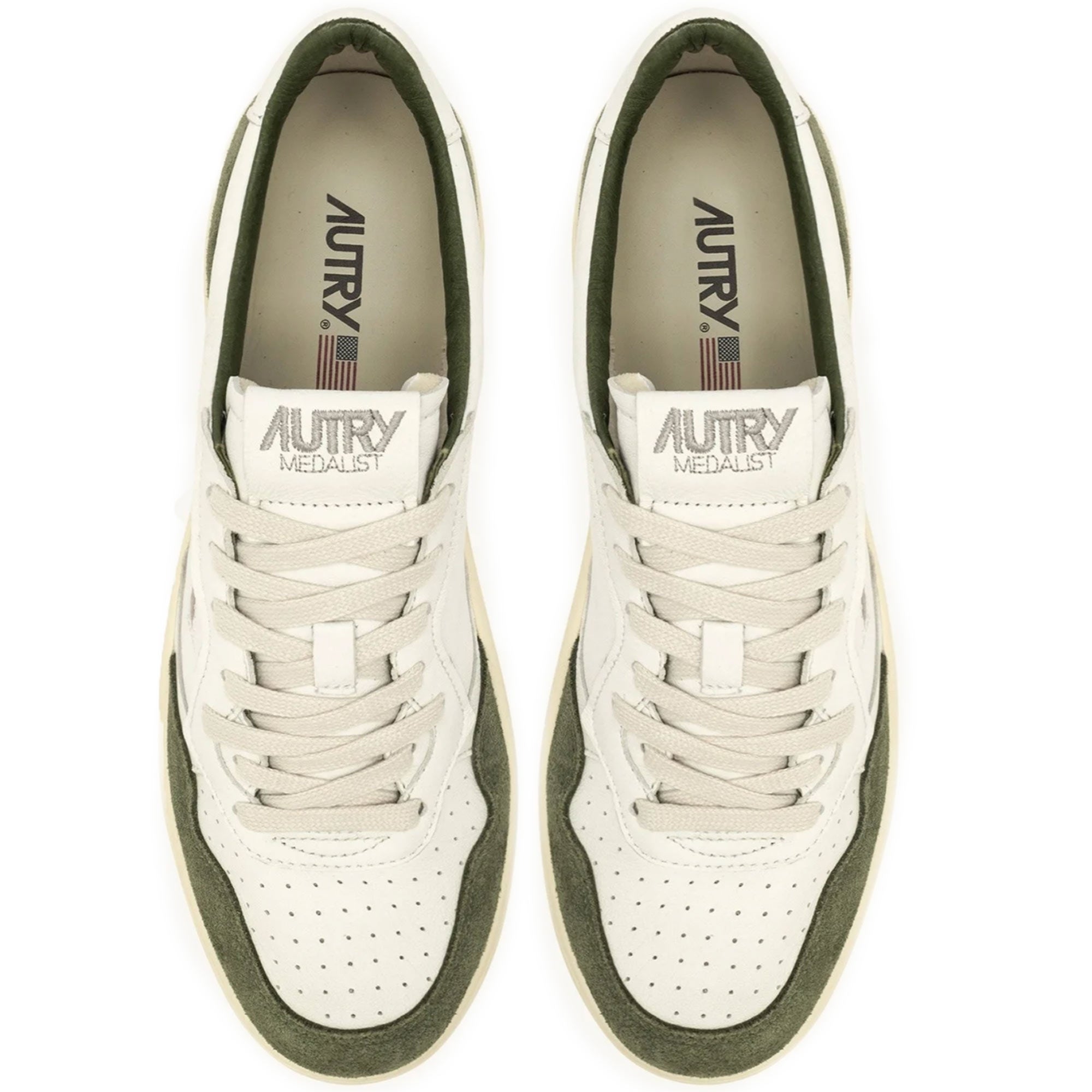 Autry Medalist Low - White Bottle Green