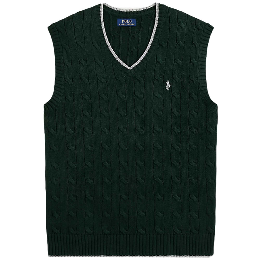 Polo Ralph Lauren Cable-Knit Cotton Sleeveless Jumper - College Green
