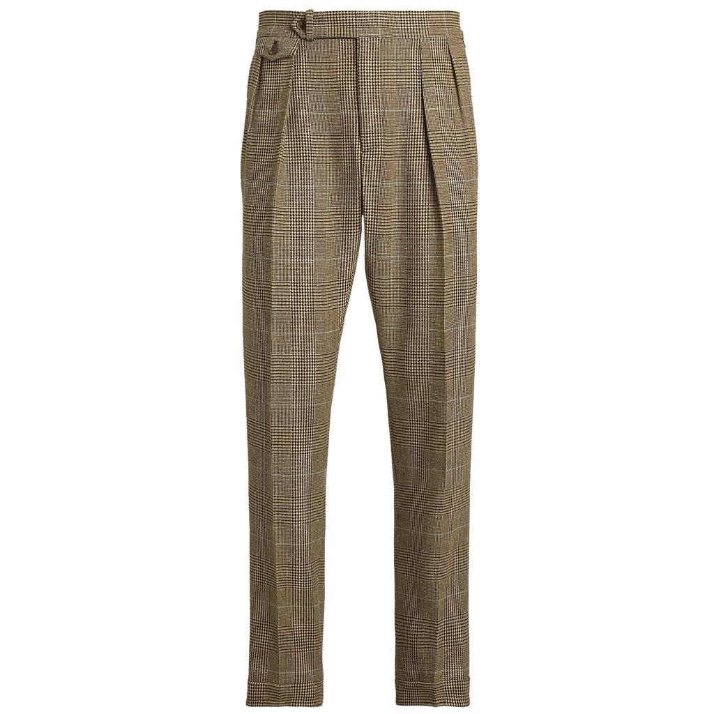 Polo Ralph Lauren Pleated Glen Plaid Suit Trousers - Brown