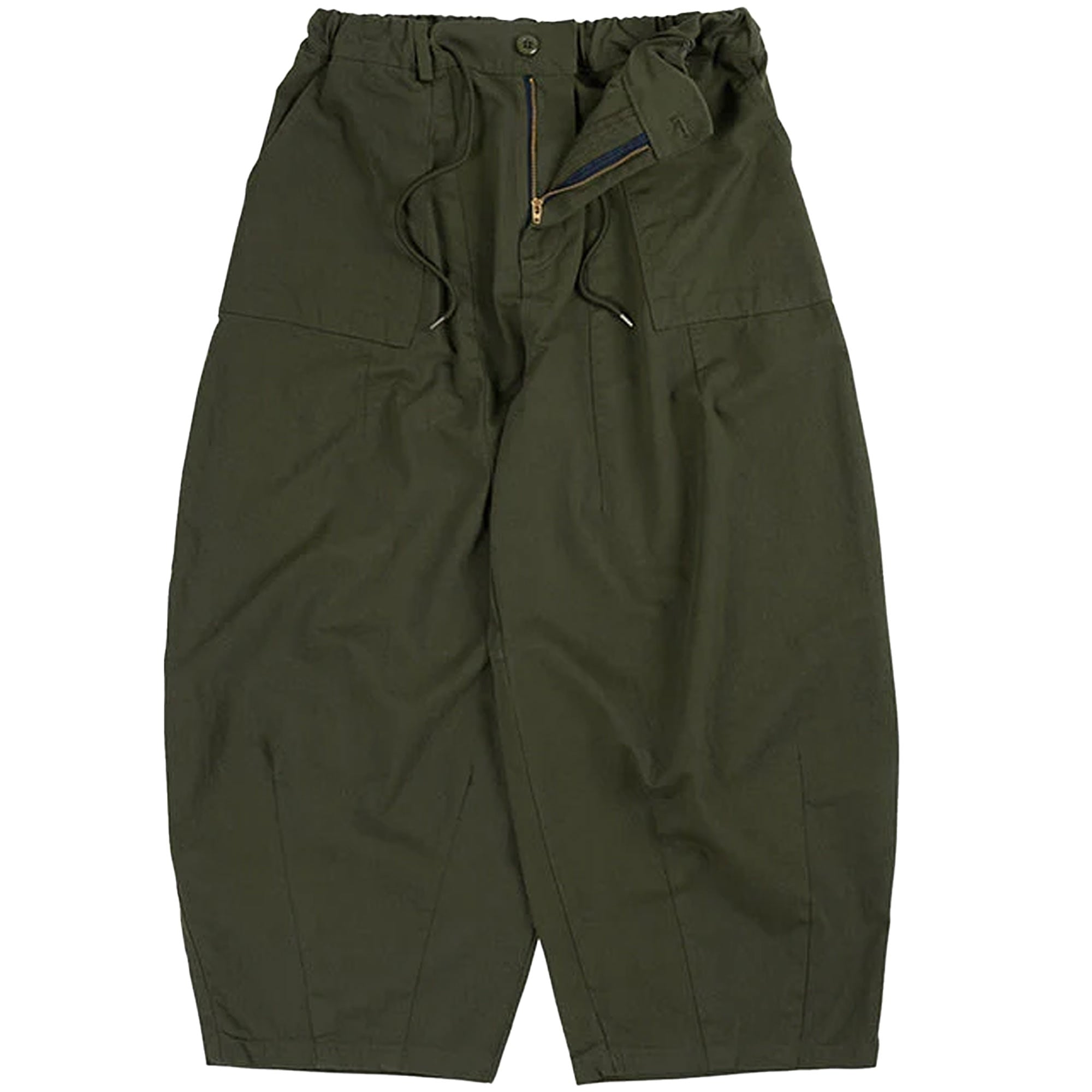 Twill Balloon Pants - Olive