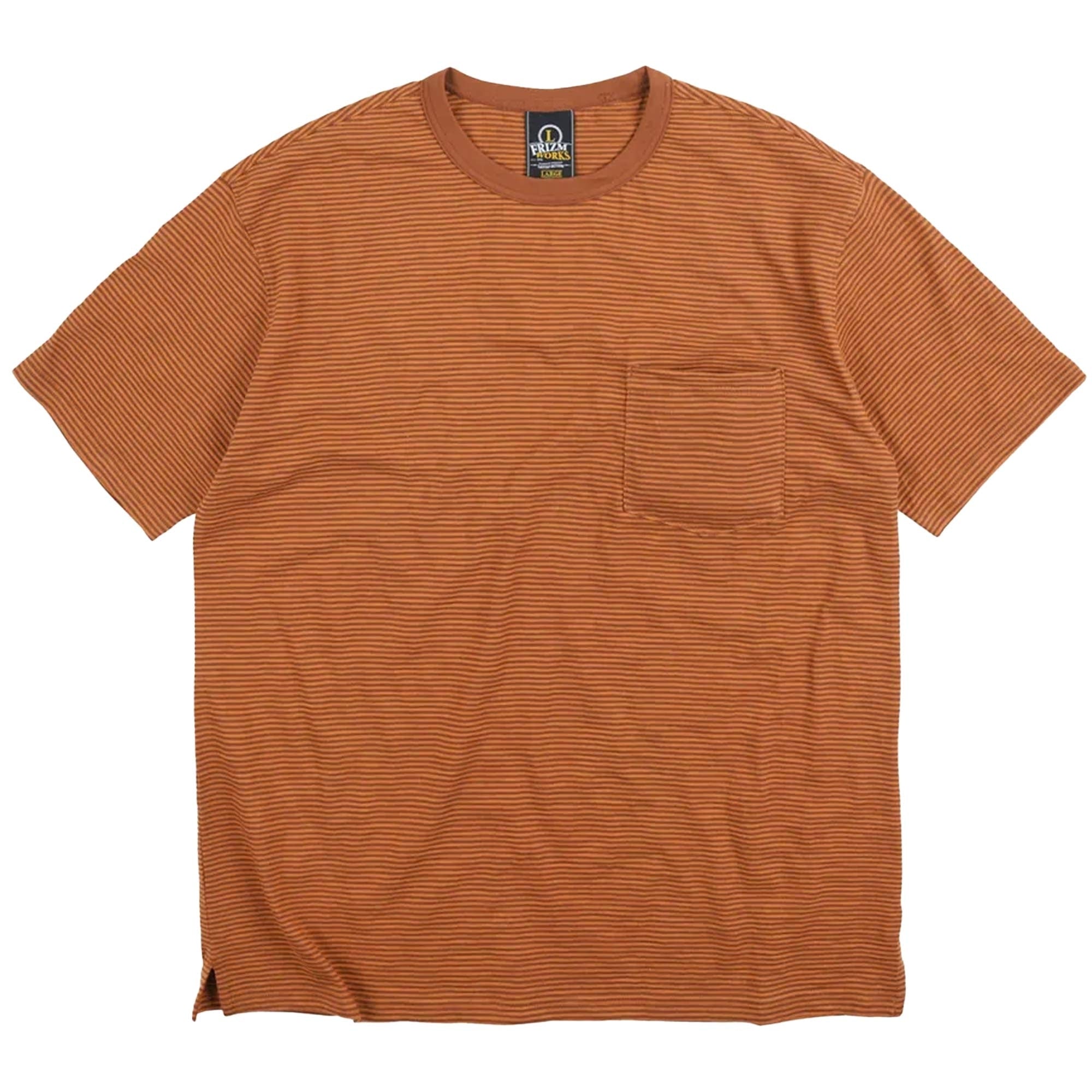 FrizmWORKS Thin Stripe Half T-Shirt - Brick