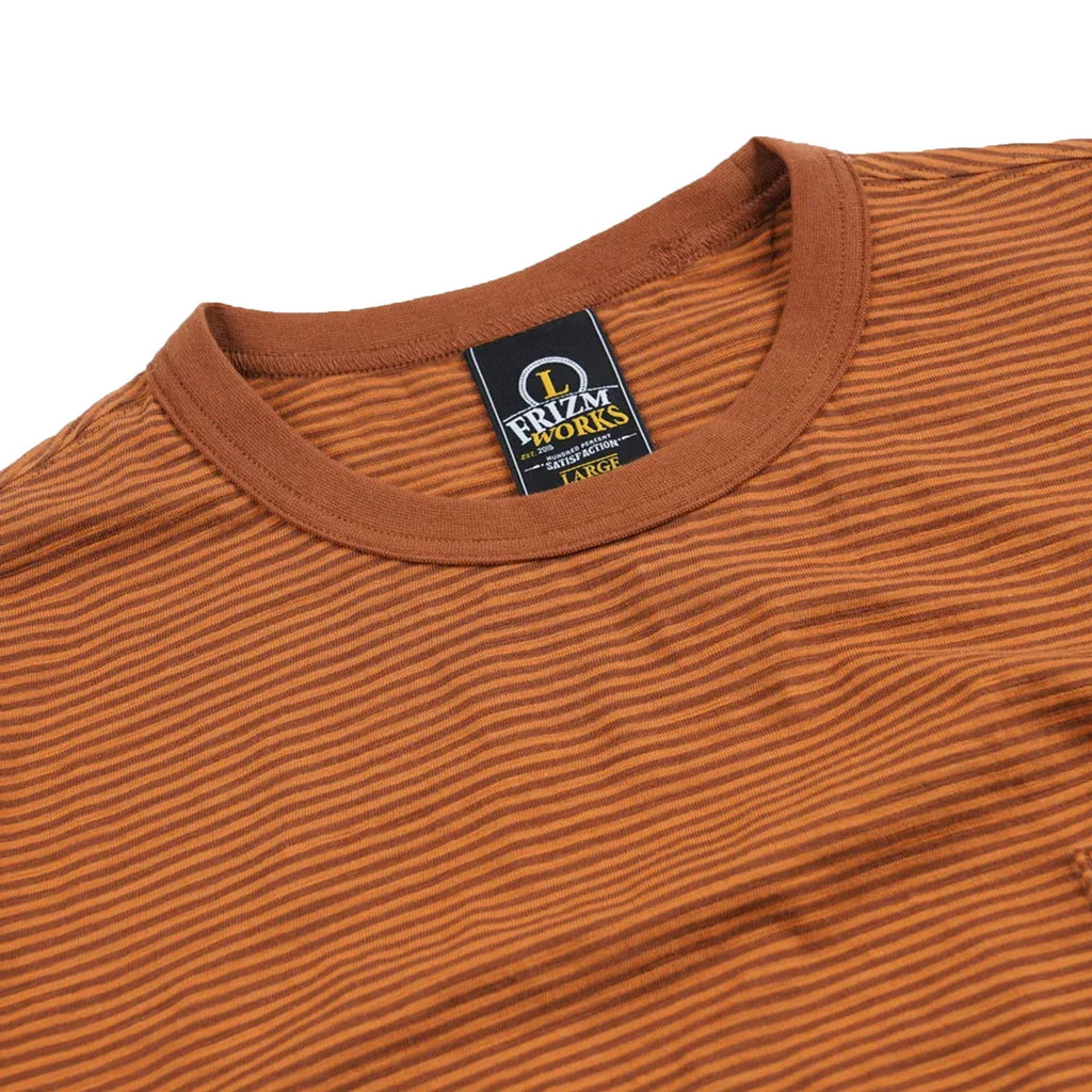 FrizmWORKS Thin Stripe Half T-Shirt - Brick