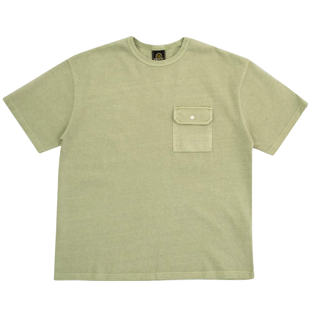 Cigarette Pocket Pigment Dyeing T-Shirt - Green