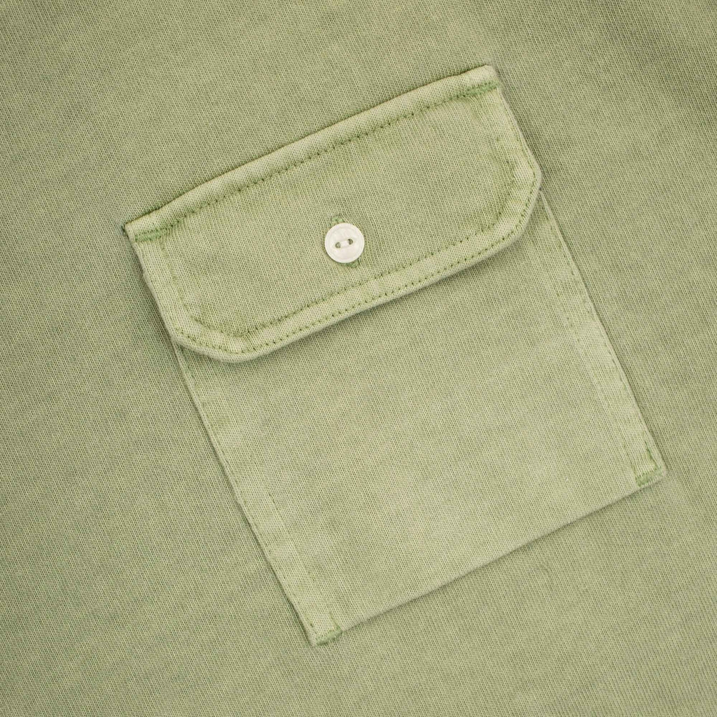 Cigarette Pocket Pigment Dyeing T-Shirt - Green