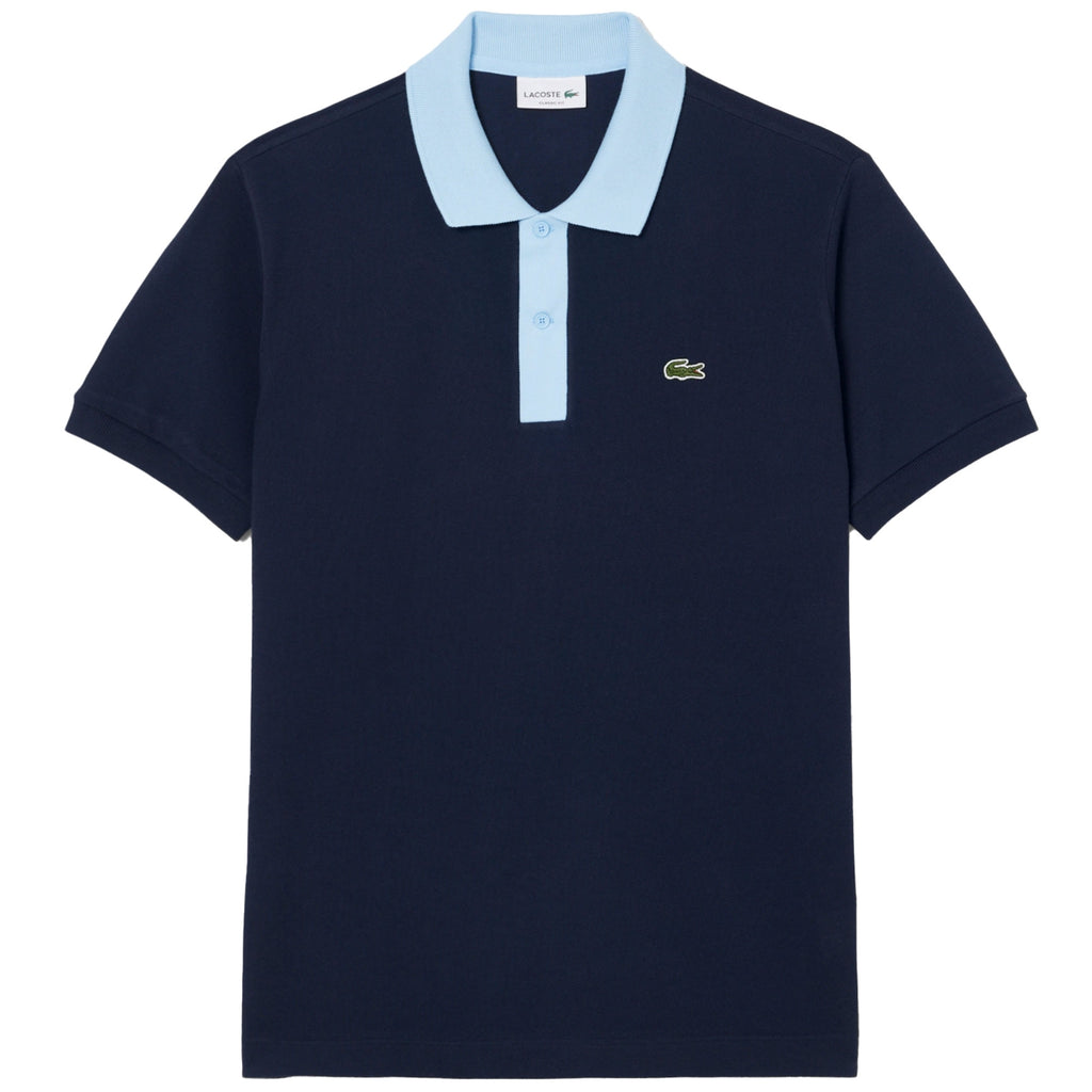 Lacoste Classic Fit Contrast Collar L.12.12 Polo Shirt - Bleu