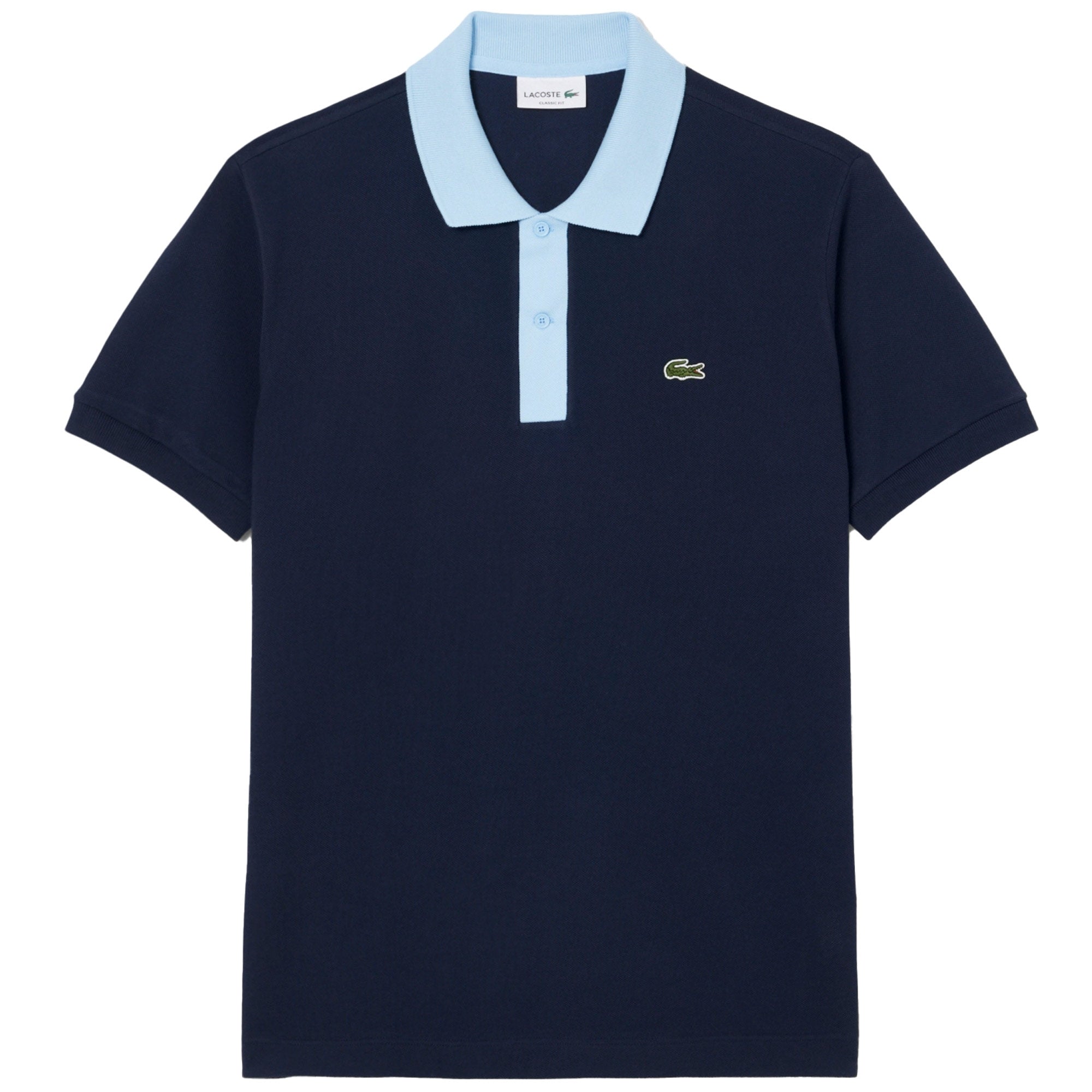 Lacoste Classic Fit Contrast Collar L.12.12 Polo Shirt - Bleu