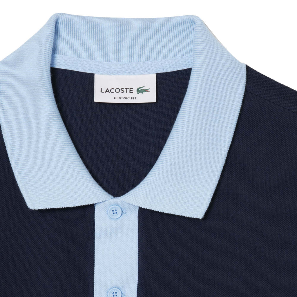 Lacoste Classic Fit Contrast Collar L.12.12 Polo Shirt - Bleu