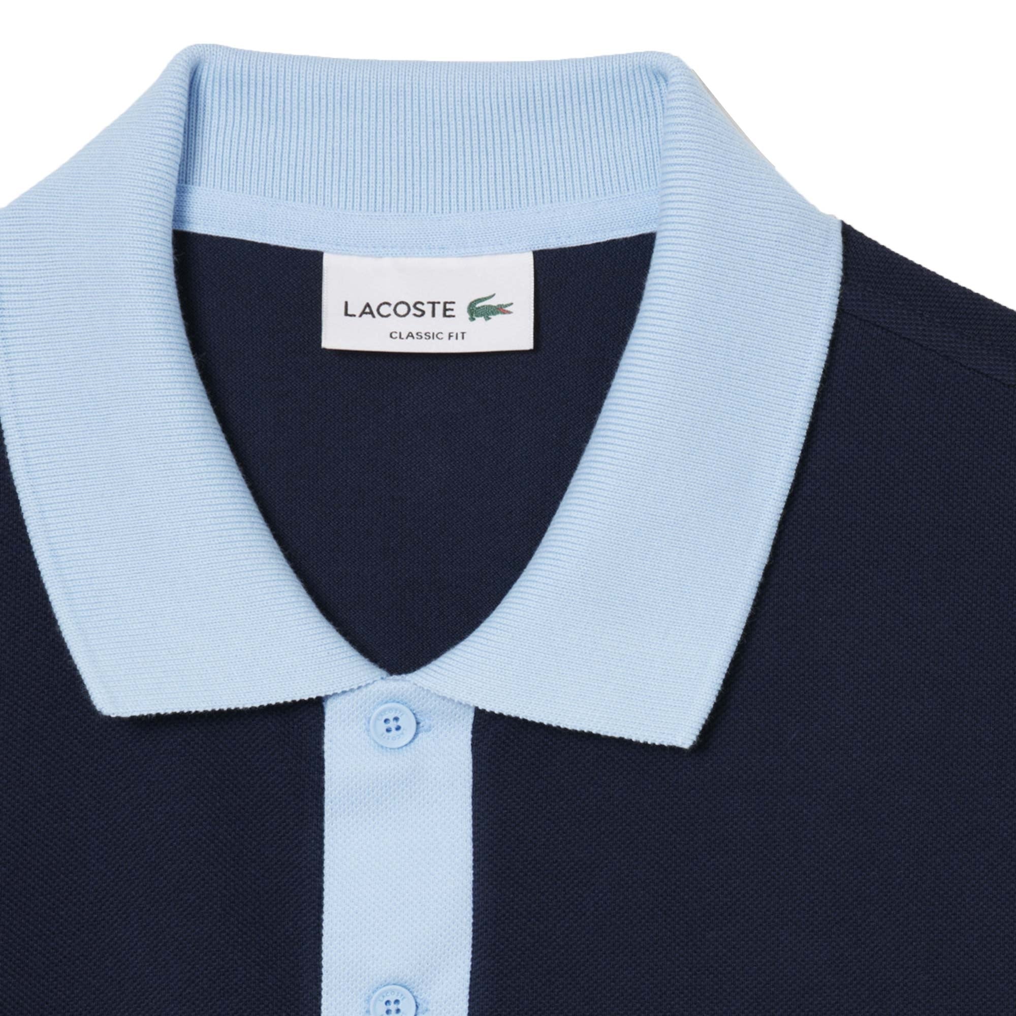 Lacoste Classic Fit Contrast Collar L.12.12 Polo Shirt - Bleu