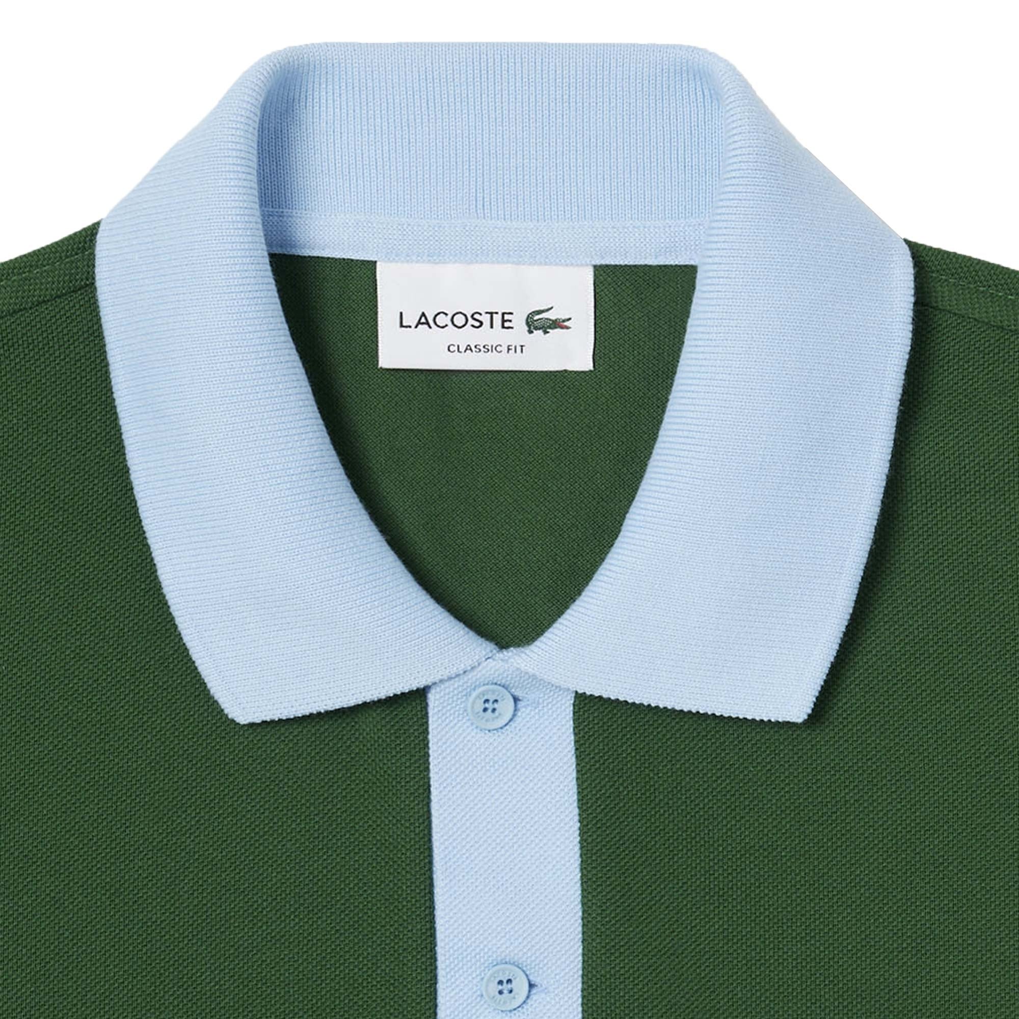 Classic Fit Contrast Collar L.12.12 Polo Shirt - Vert