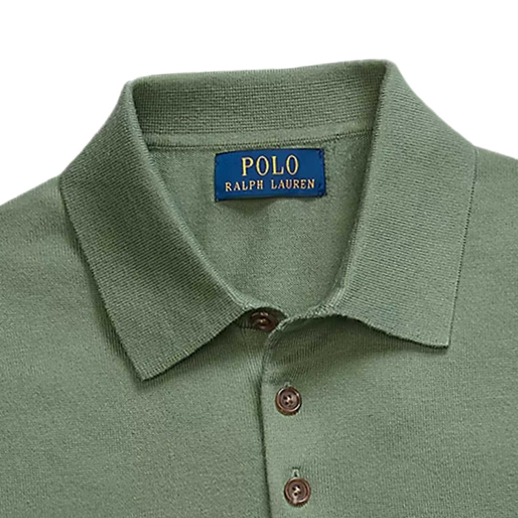 Polo Ralph Lauren Cotton Polo-Collar Jumper - Fatigue Green