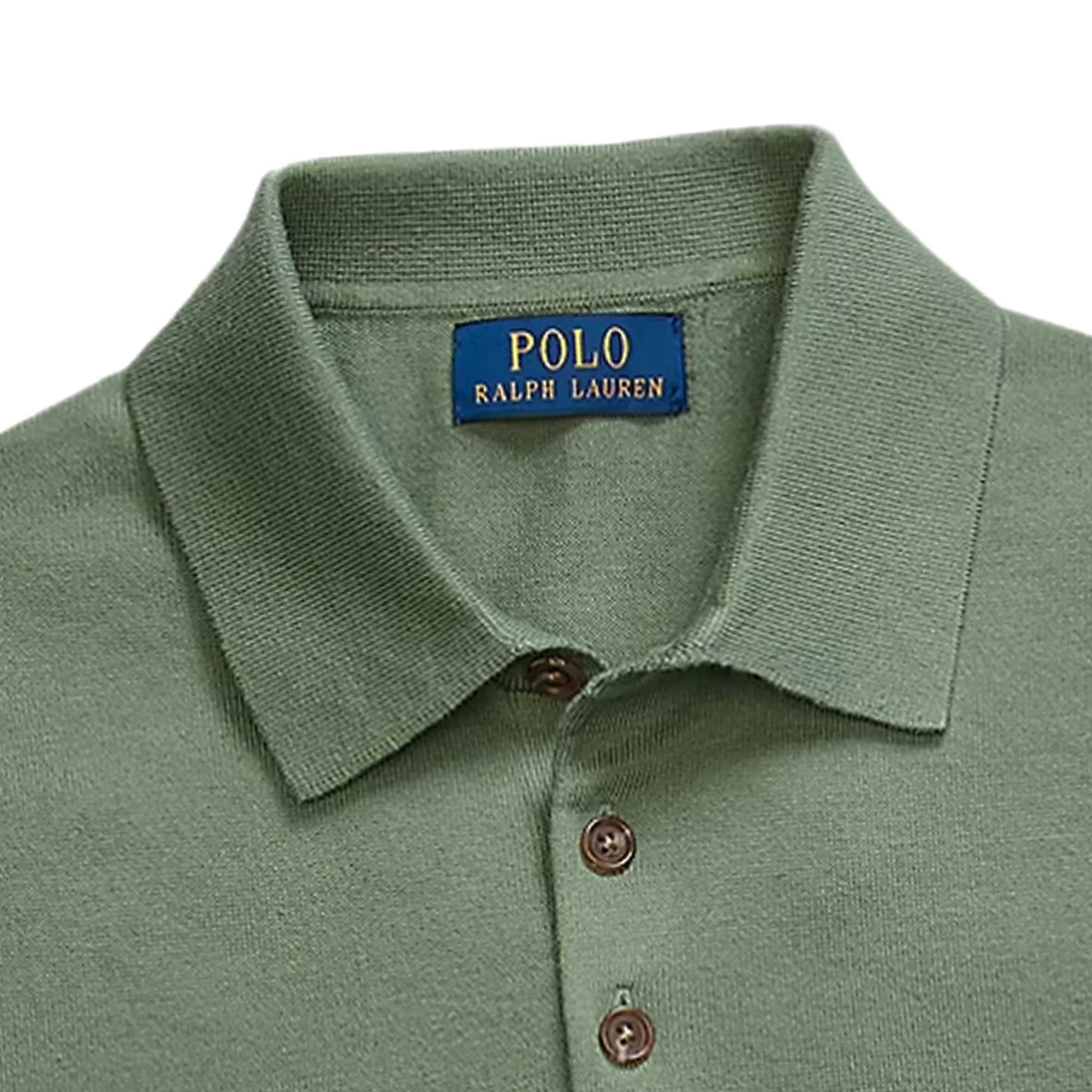 Polo Ralph Lauren Cotton Polo-Collar Jumper - Fatigue Green