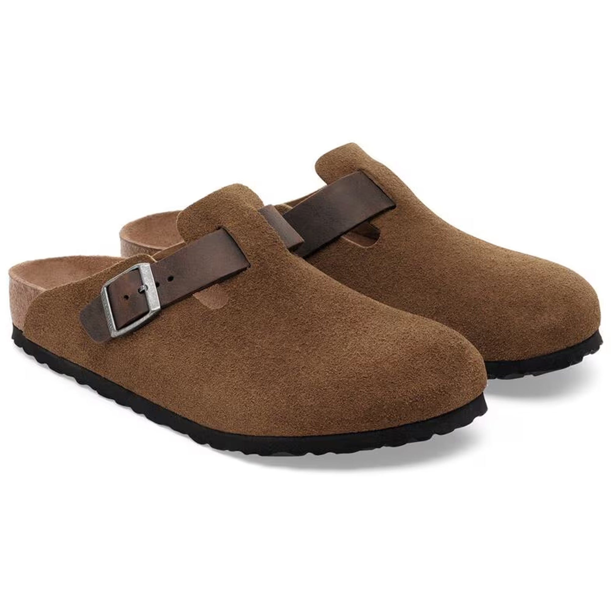 Birkenstock Boston BS Mixed Leather - Dark Tea – Stuarts London