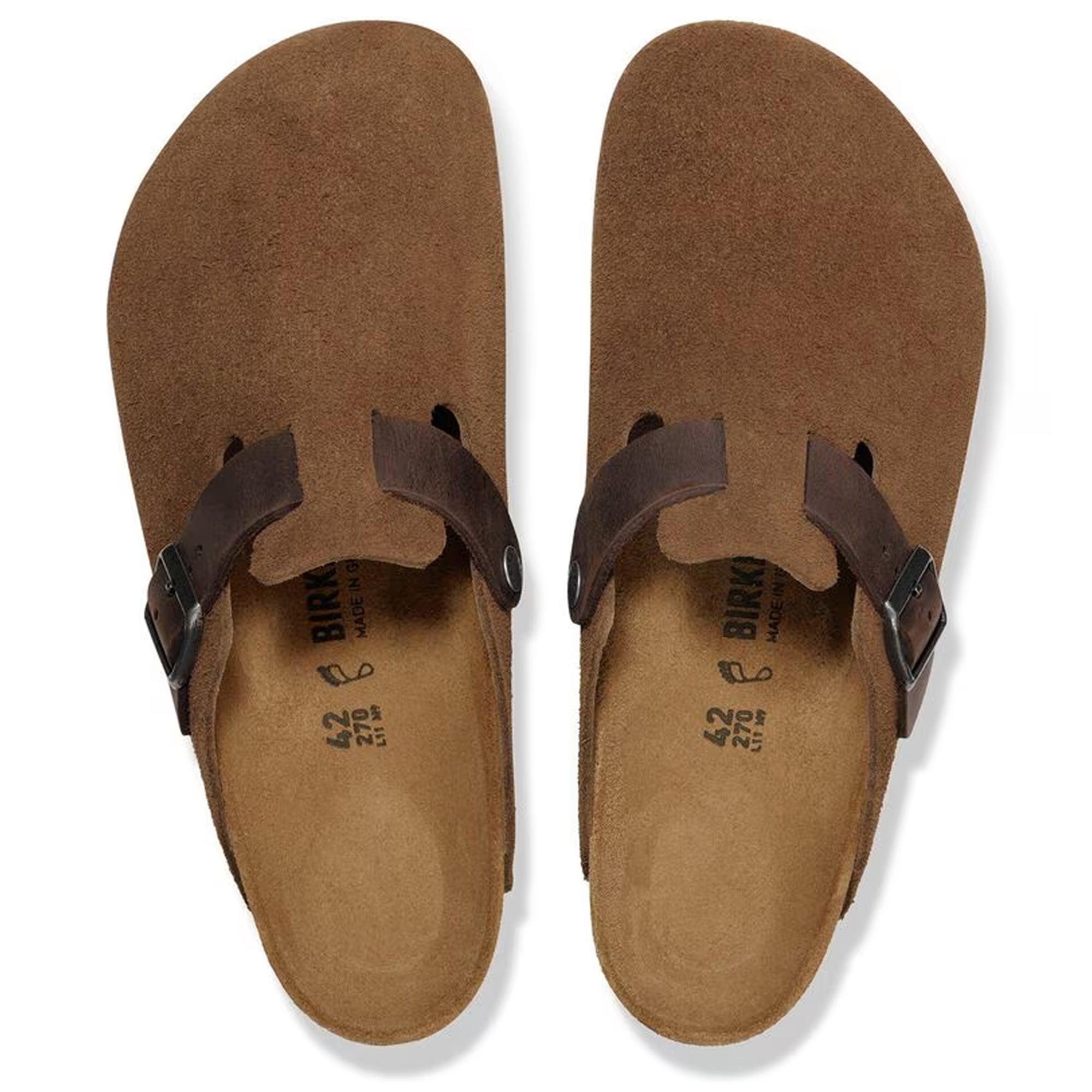 Birkenstock Boston BS Mixed Leather - Dark Tea – Stuarts London