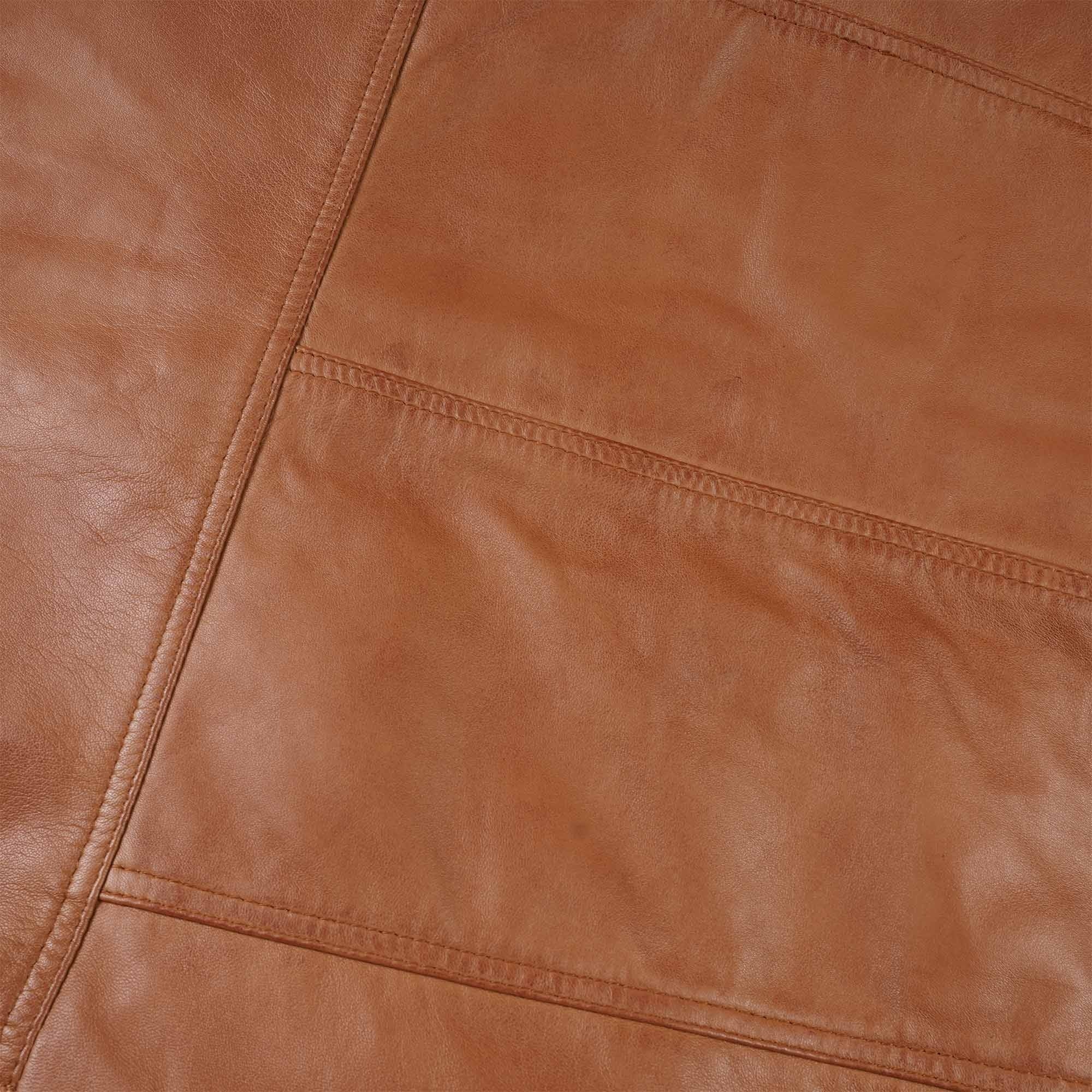 Leather Trucker Jacket - Tan