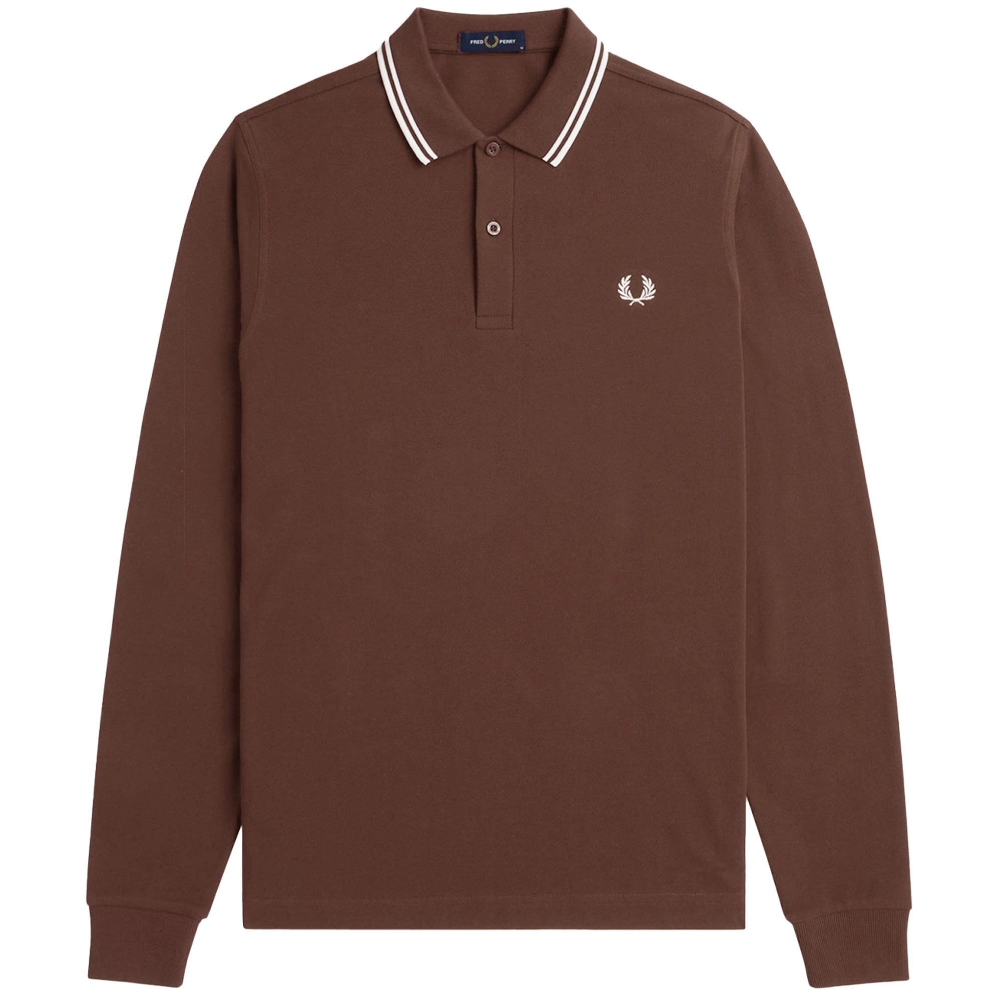 Fred Perry M3636 Twin Tipped Long Sleeve Polo Shirt - Whiskey