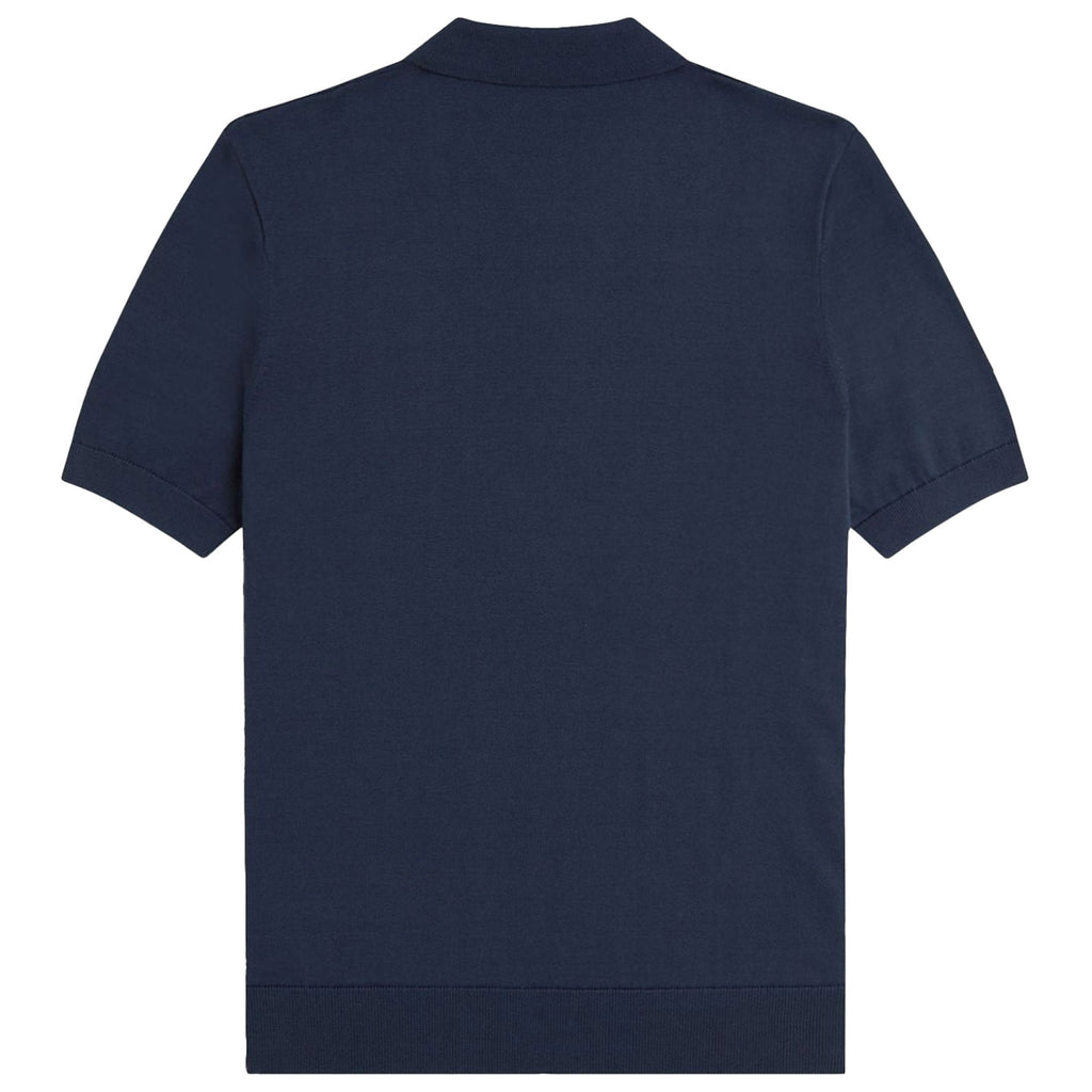 Fred Perry K1313 Textured Cable Knit Shirt - Airforce Blue