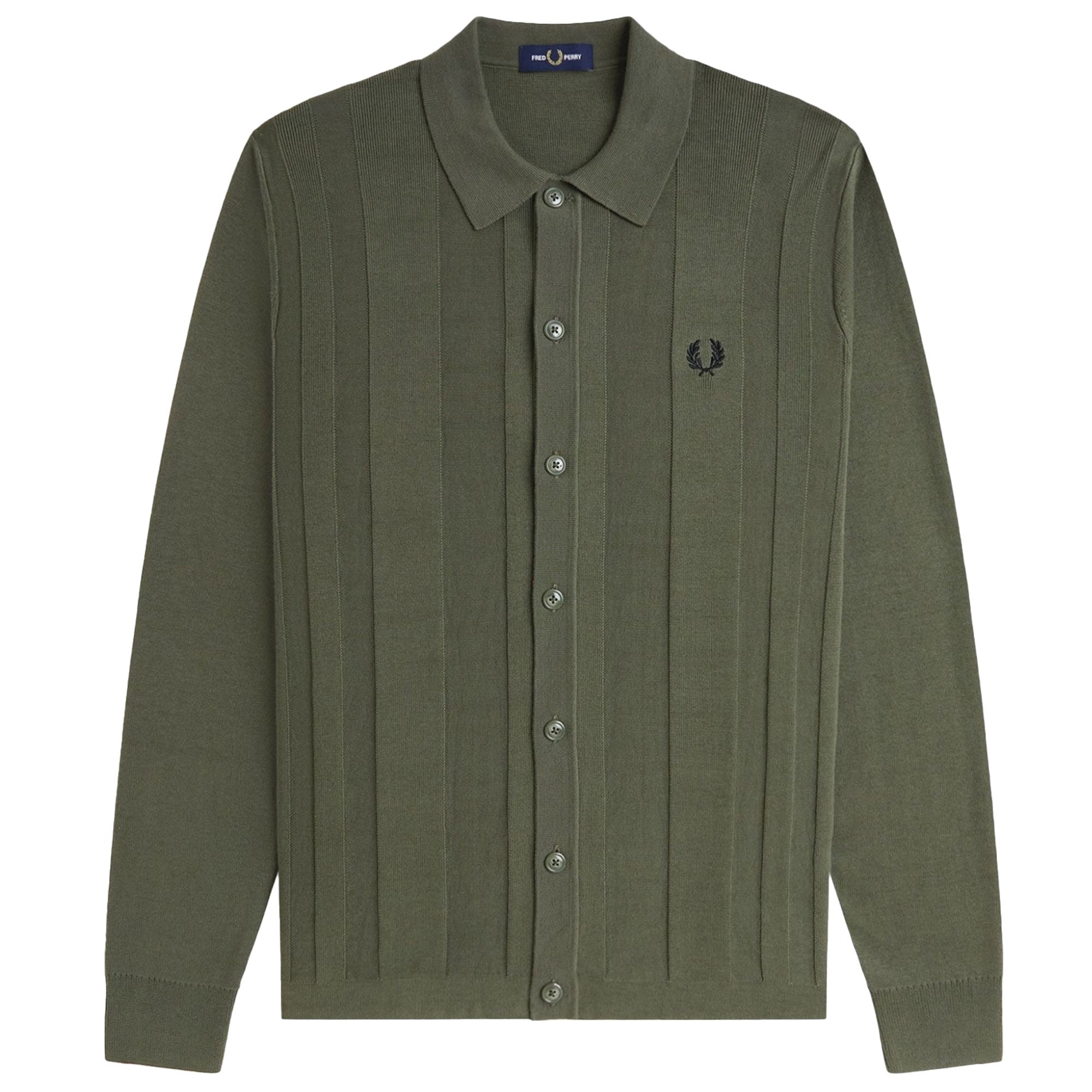 K9726 Button Through Knitted Shirt - Green