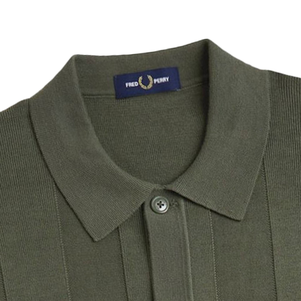 K9726 Button Through Knitted Shirt - Green