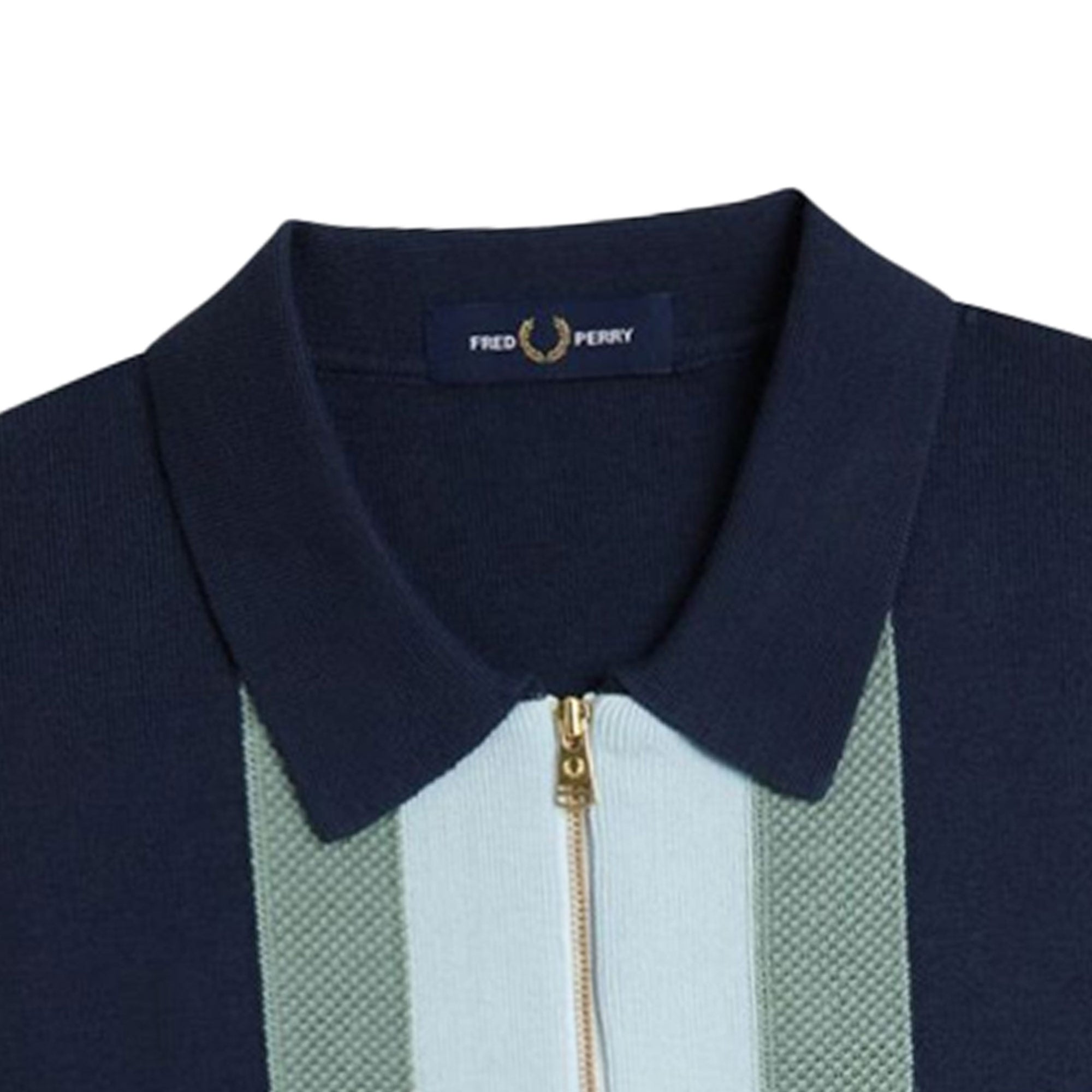 Fred Perry K1342 Textured Stripe Knitted Shirt - K1342-738