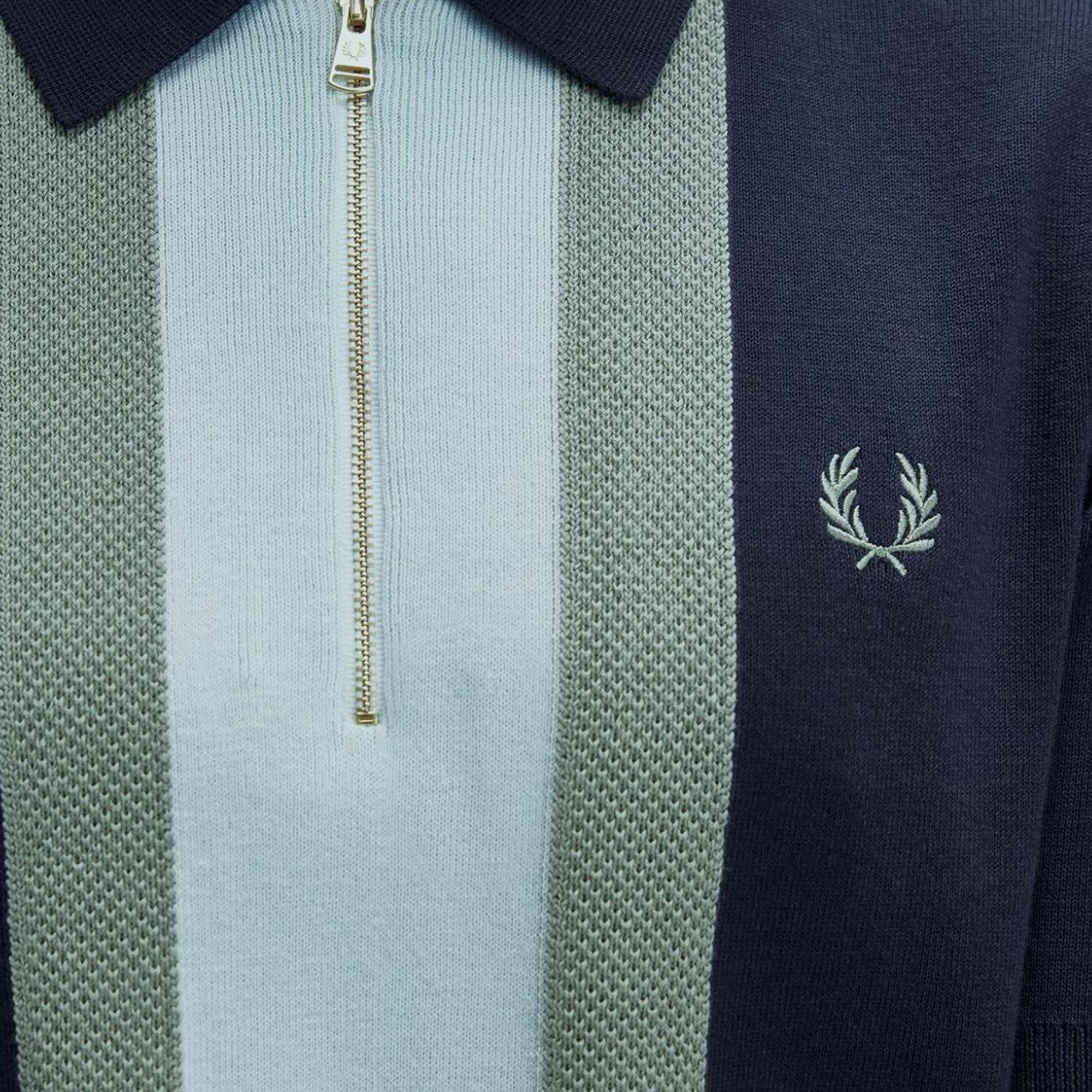 Fred Perry K1342 Textured Stripe Knitted Shirt - K1342-738