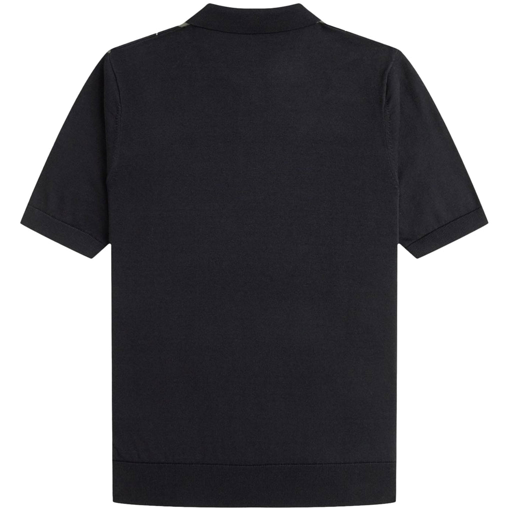 Fred Perry K1317 Argyle Knitted Shirt - Black and Green