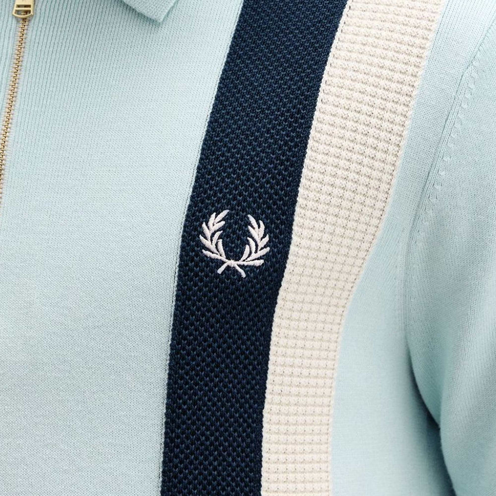 K1353 Multi Texture Knitted Shirt - Light Ice