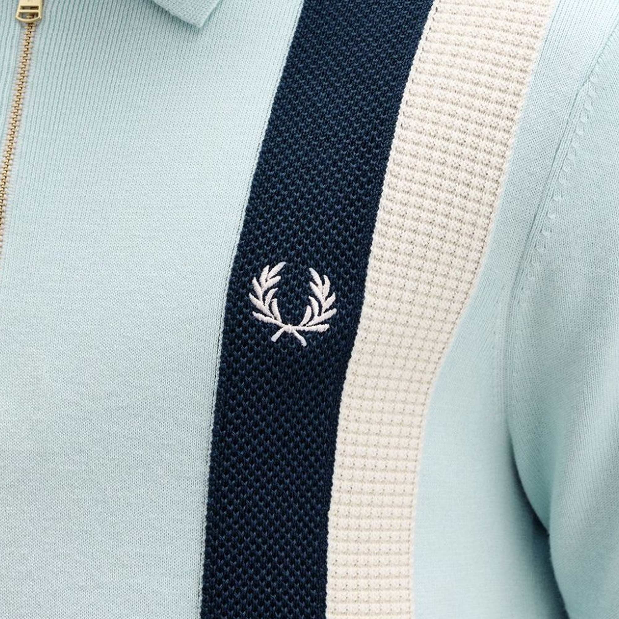 K1353 Multi Texture Knitted Shirt - Light Ice