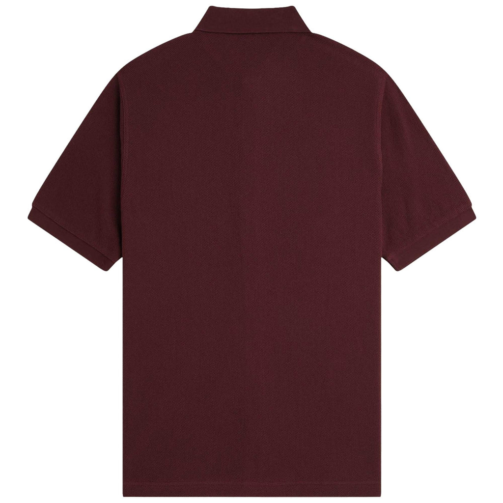 M8522 Panelled Button Through Polo Shirt - Oxblood
