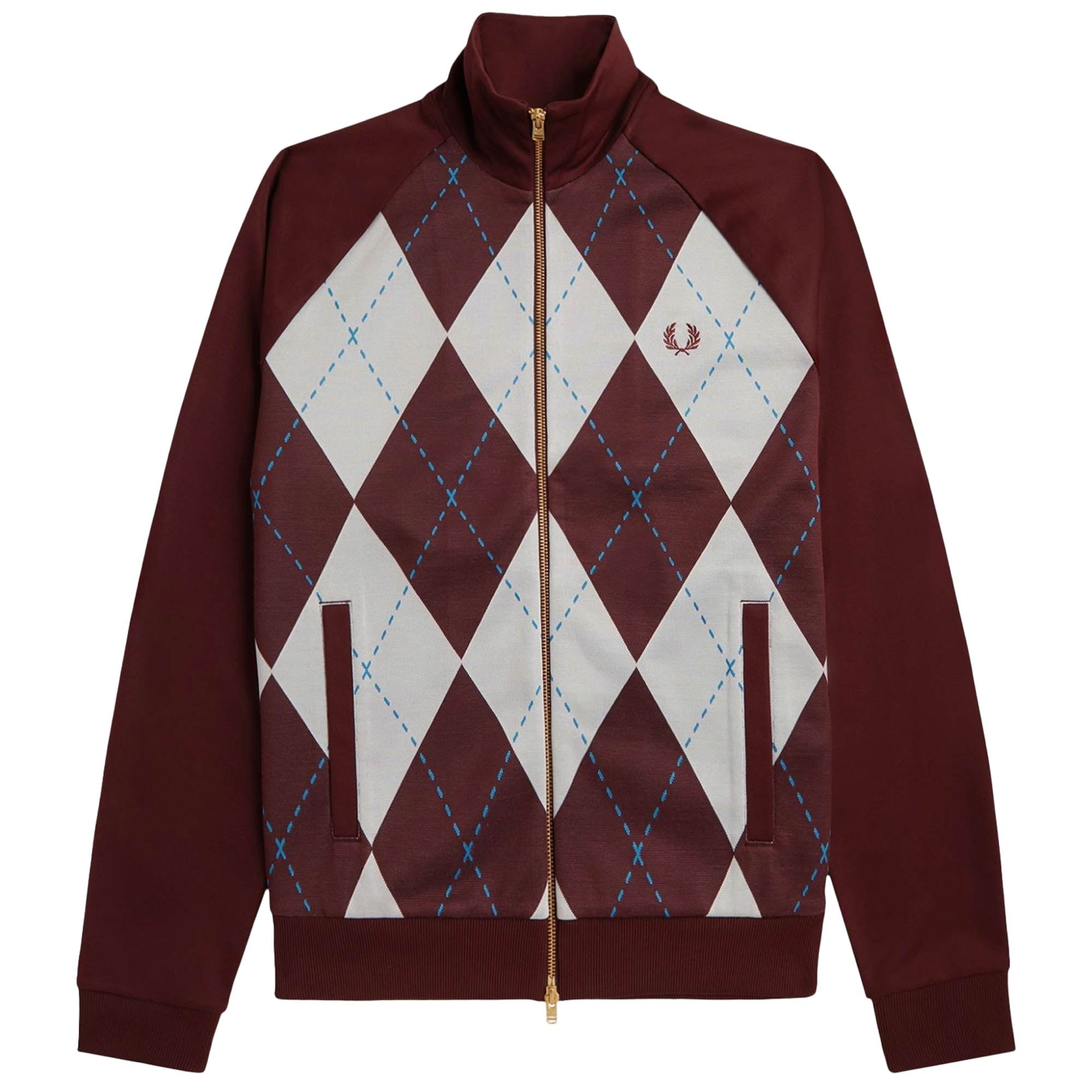 Fred Perry Argyle Track Jacket - Oxblood