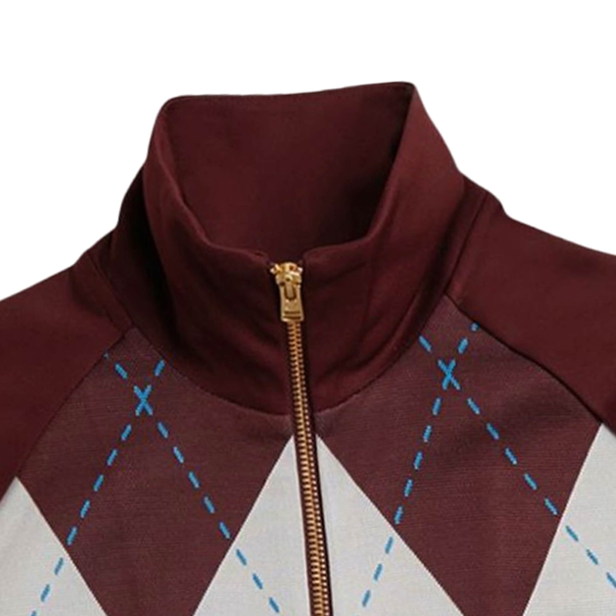 Fred Perry Argyle Track Jacket - Oxblood