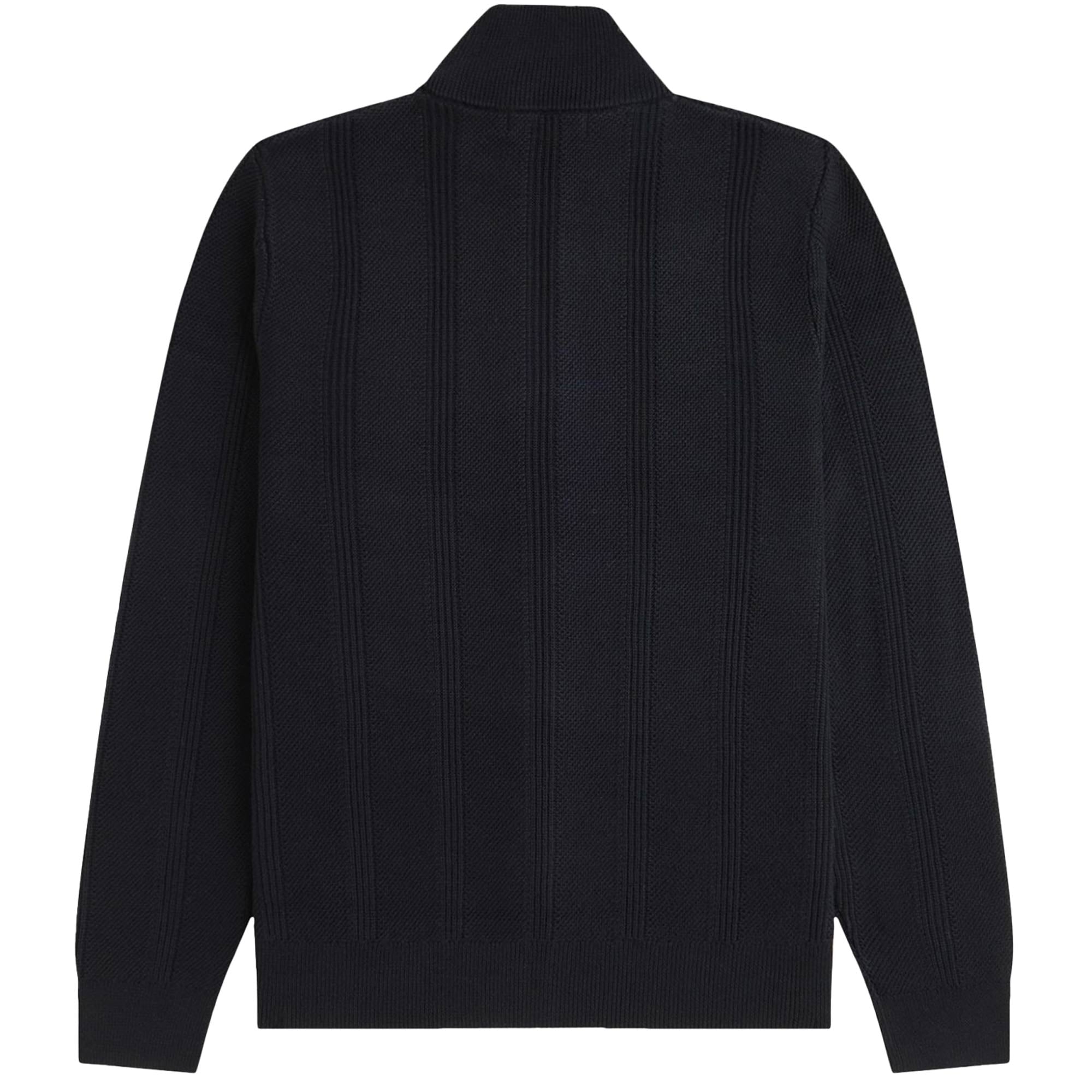 Fred Perry K1304 Textured Zip Through Cardigan - Black – Stuarts