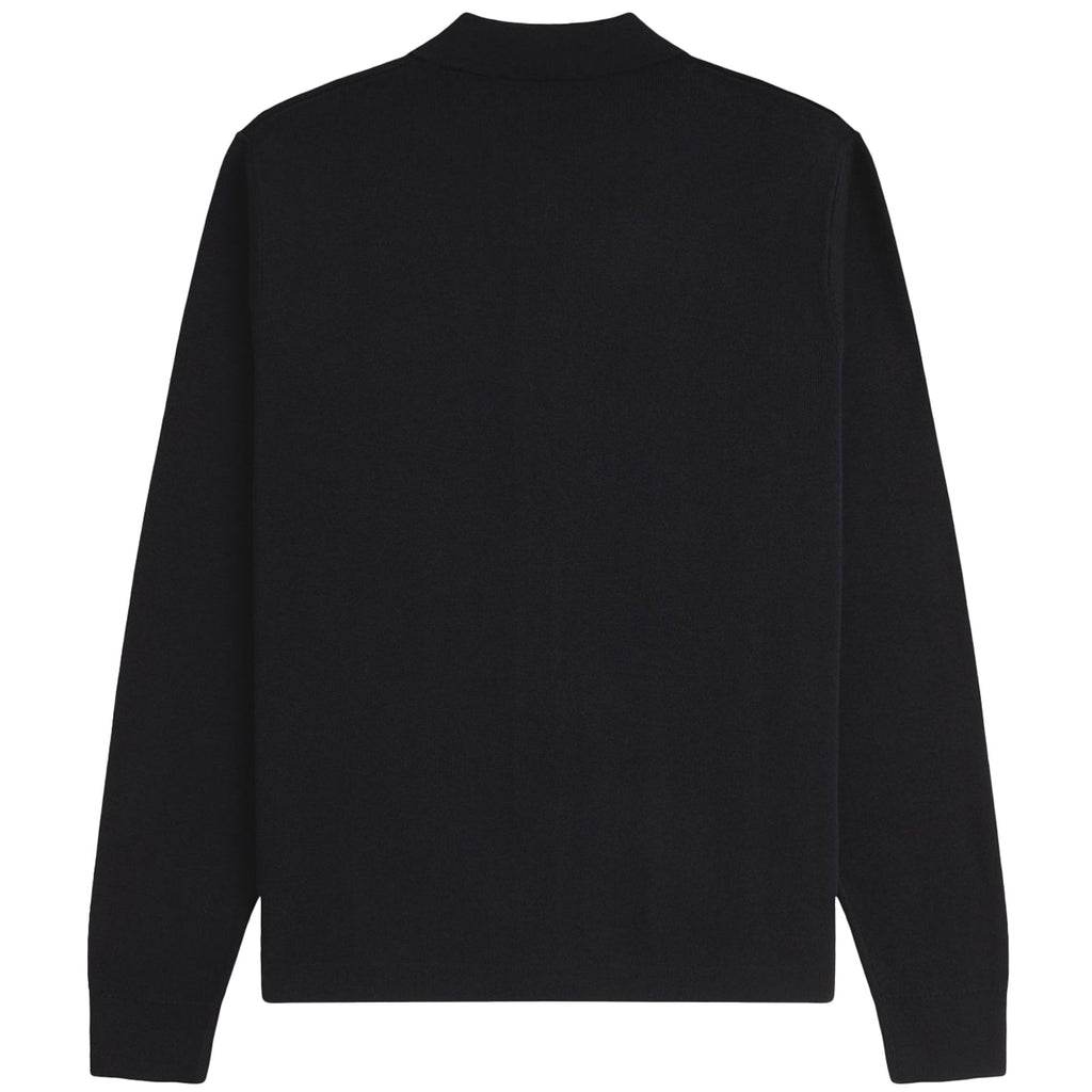 Fred Perry K9726 Button Through Knitted Shirt - Black