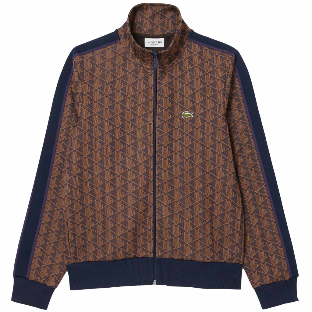 Paris Zip-Up Jacquard Track Jacket - Brown