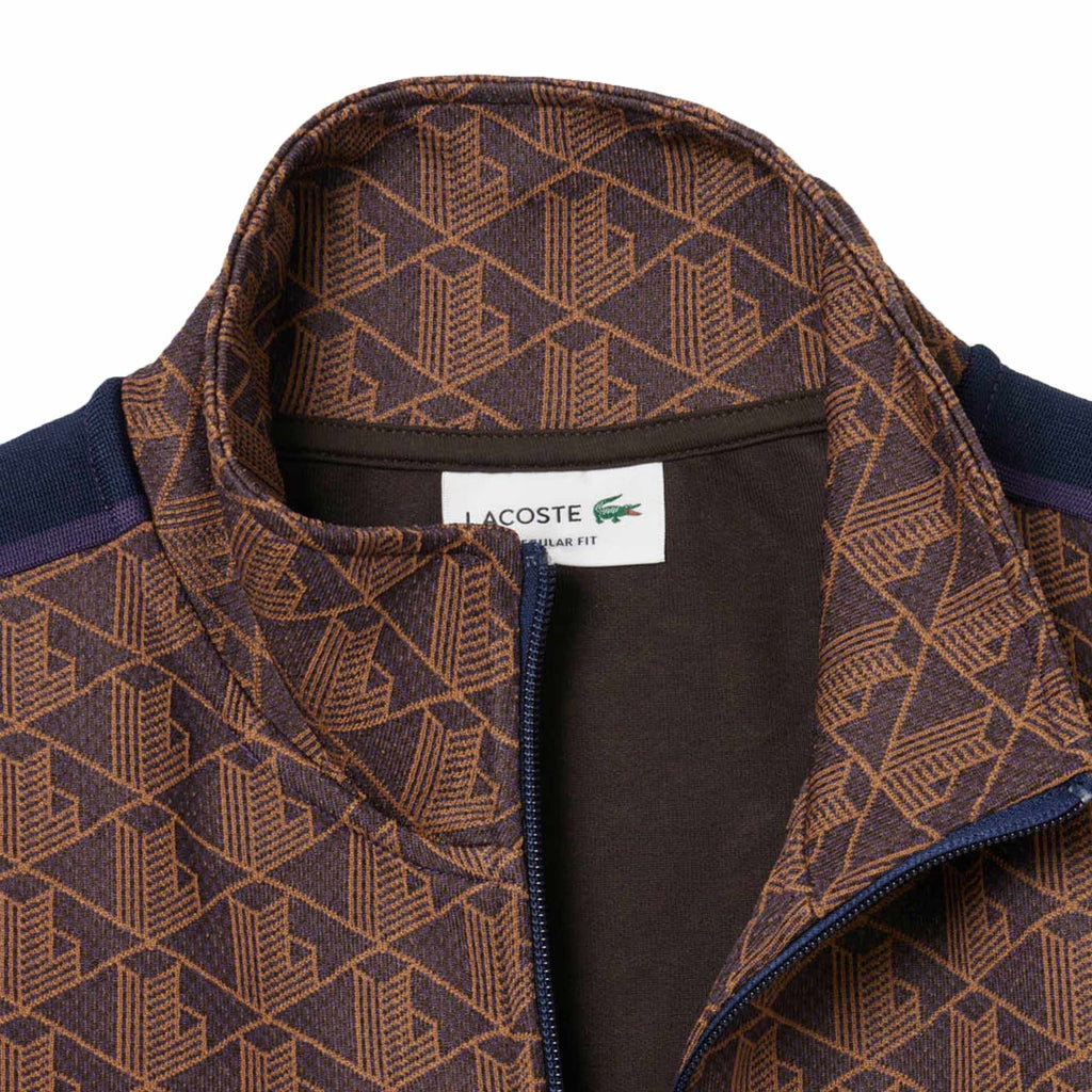 Paris Zip-Up Jacquard Track Jacket - Brown