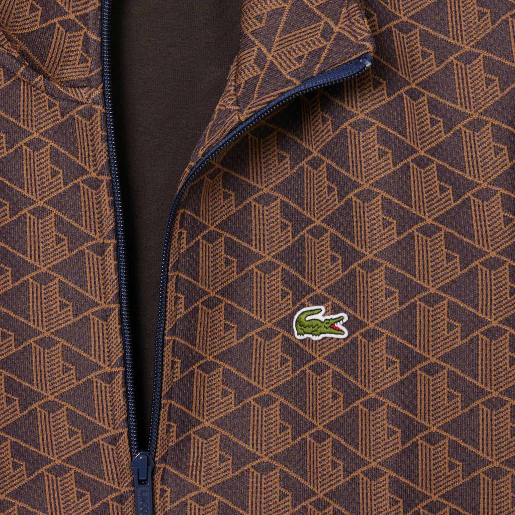 Paris Zip-Up Jacquard Track Jacket - Brown