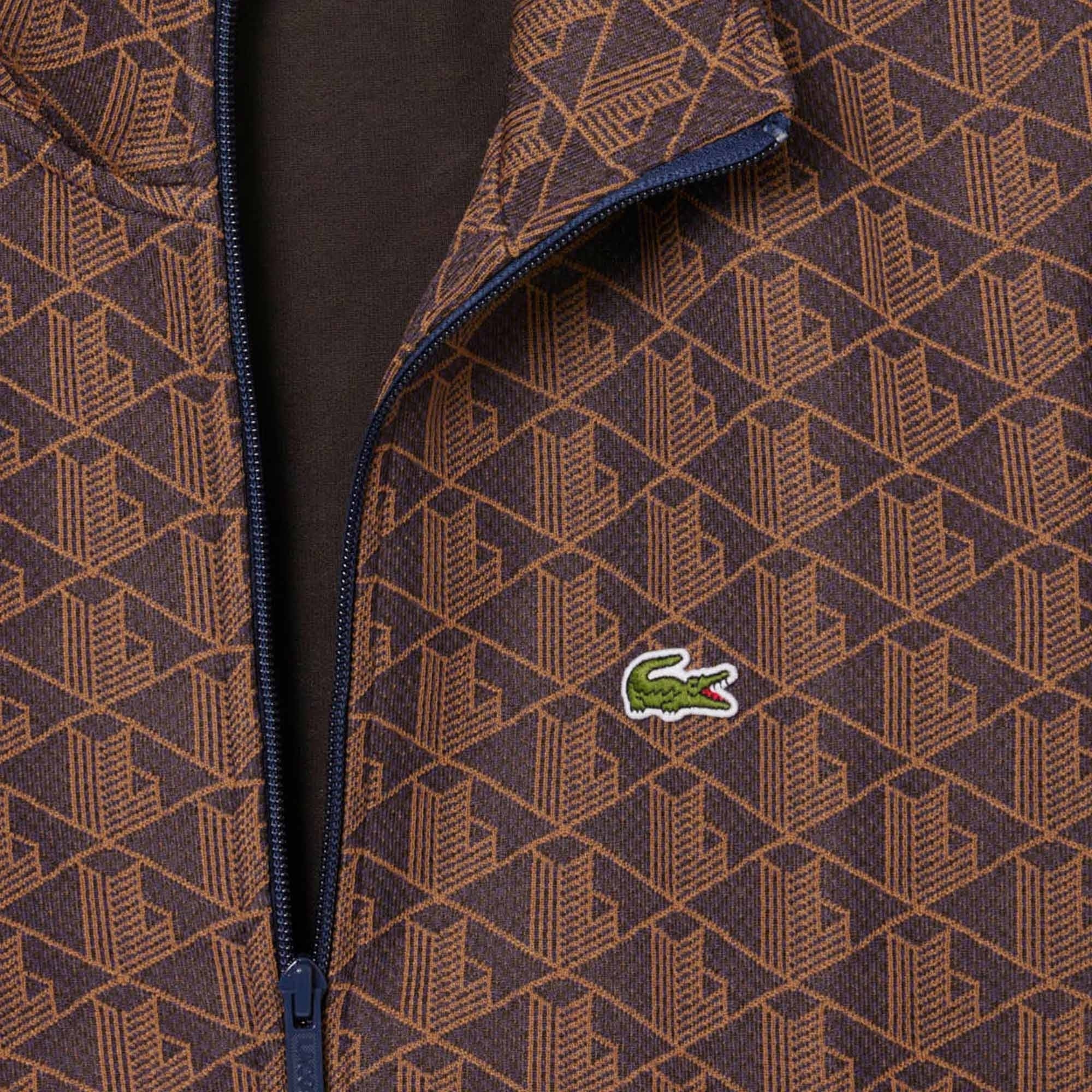 Paris Zip-Up Jacquard Track Jacket - Brown